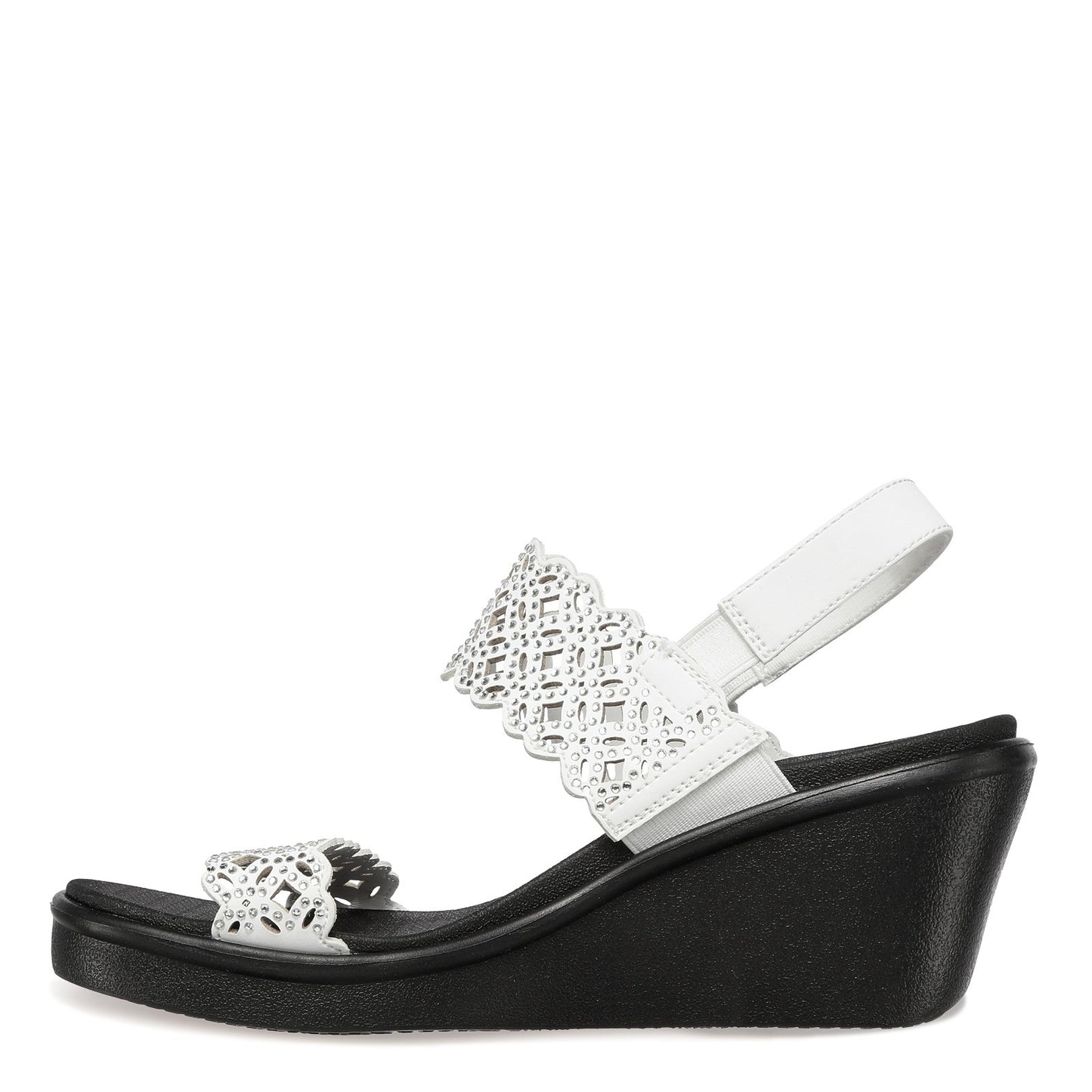 Peltz Shoes Women's Skechers Cali Rumble On - Sassy Dayz Sandal White 119147-WHT
