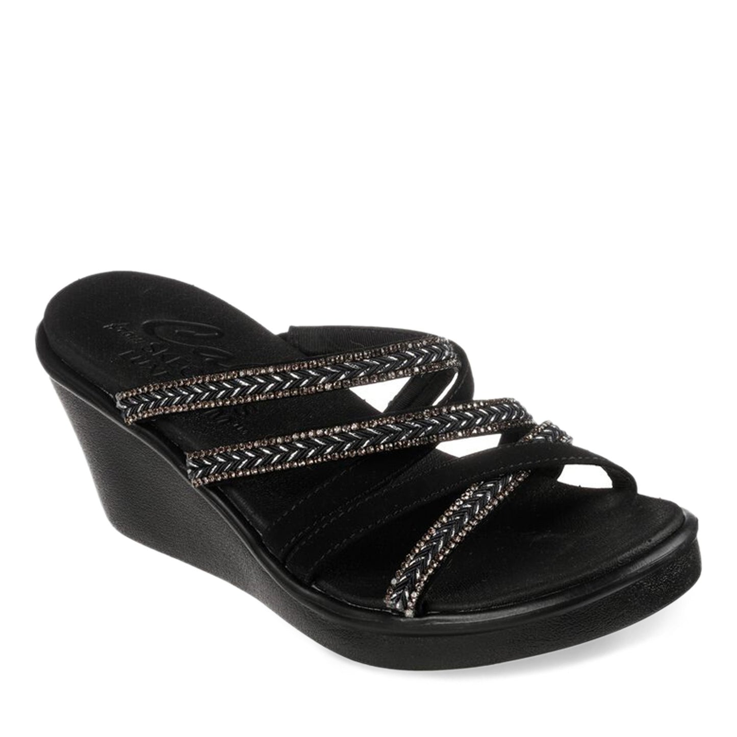 Peltz Shoes Women's Skechers Cali Rumble On - Night Out Sandal Black 119149-BLK