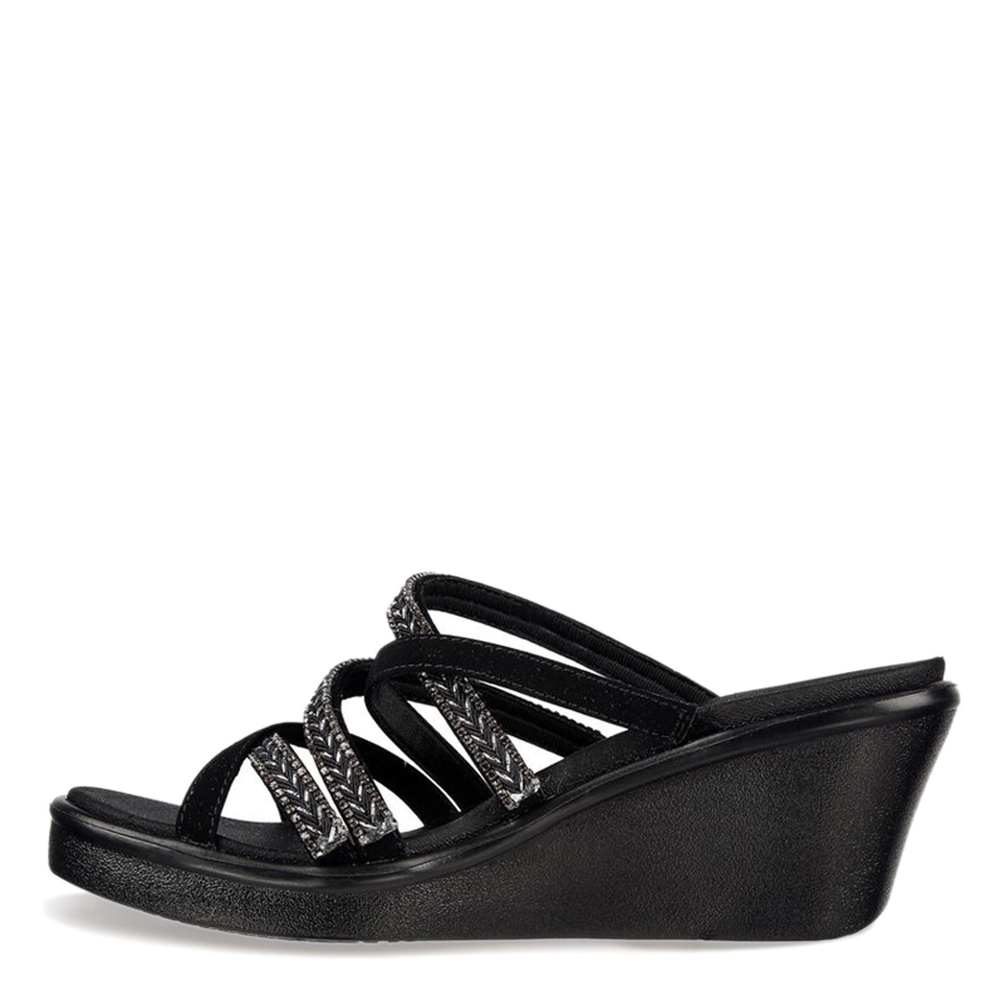 Peltz Shoes Women's Skechers Cali Rumble On - Night Out Sandal Black 119149-BLK