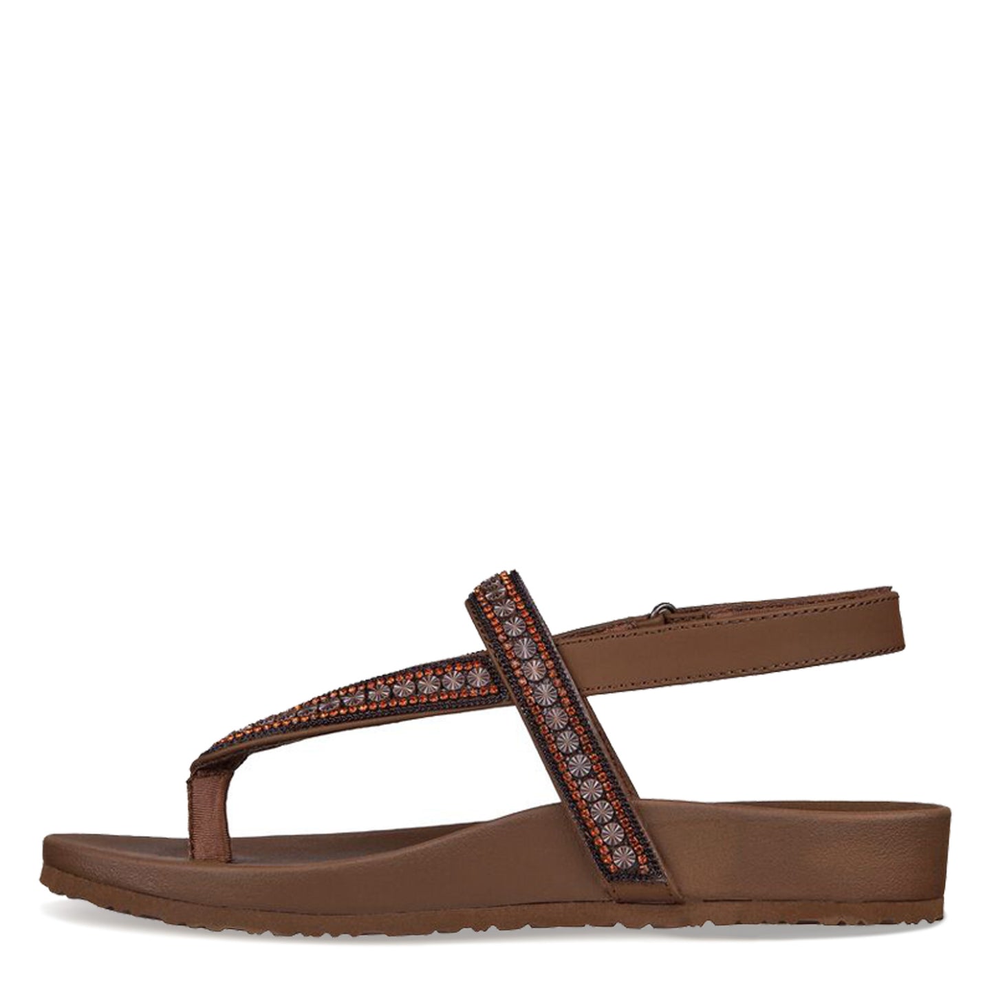 Peltz Shoes Women's Skechers Arch Fit Meditation Sandal Chocolate 119243-CHOC