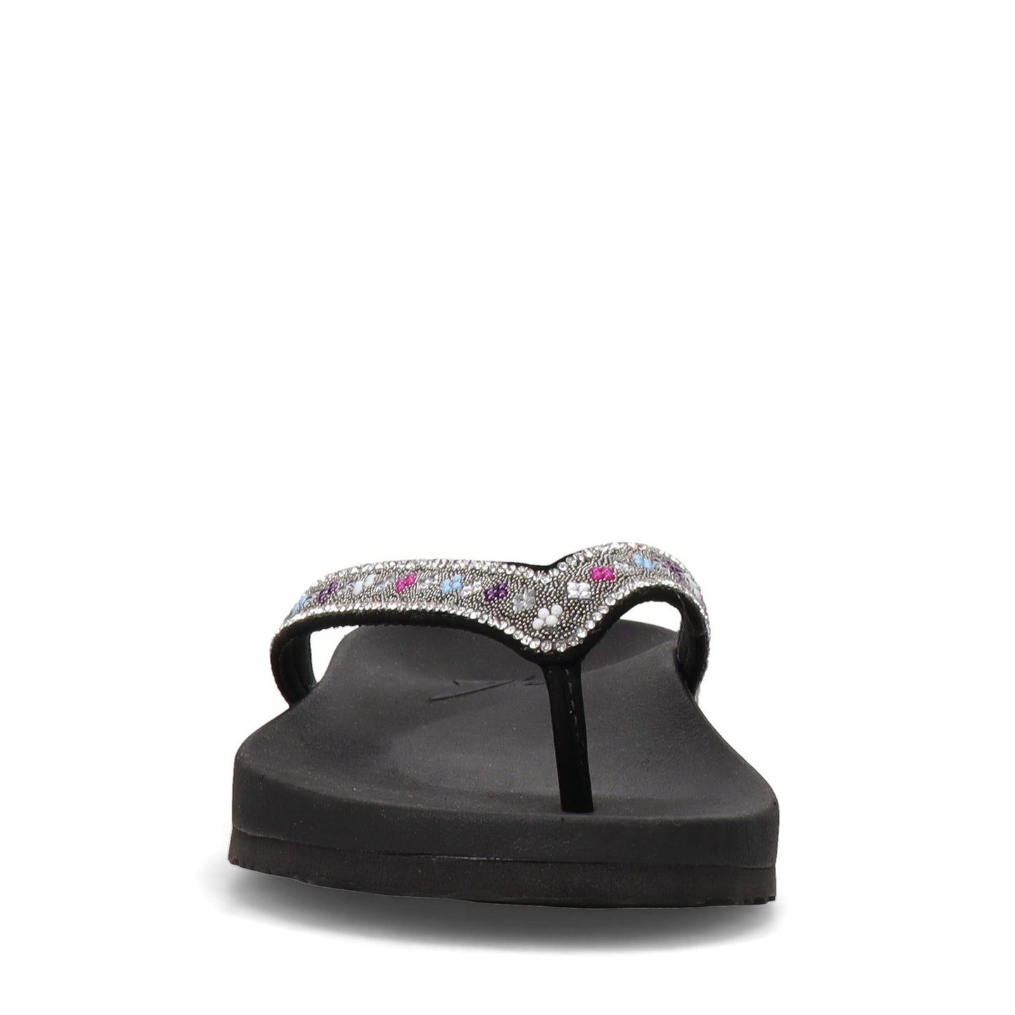 Peltz Shoes Women's Skechers Arch Fit Meditation - Day Shimmer Sandal Black Multi 119244-BKMT