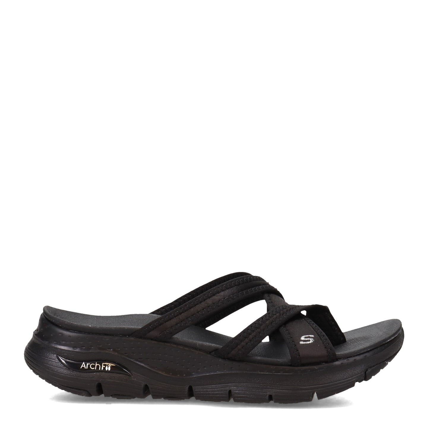 Peltz Shoes Women's Skechers Arch Fit - New Start Sandal BLACK 119249-BBK