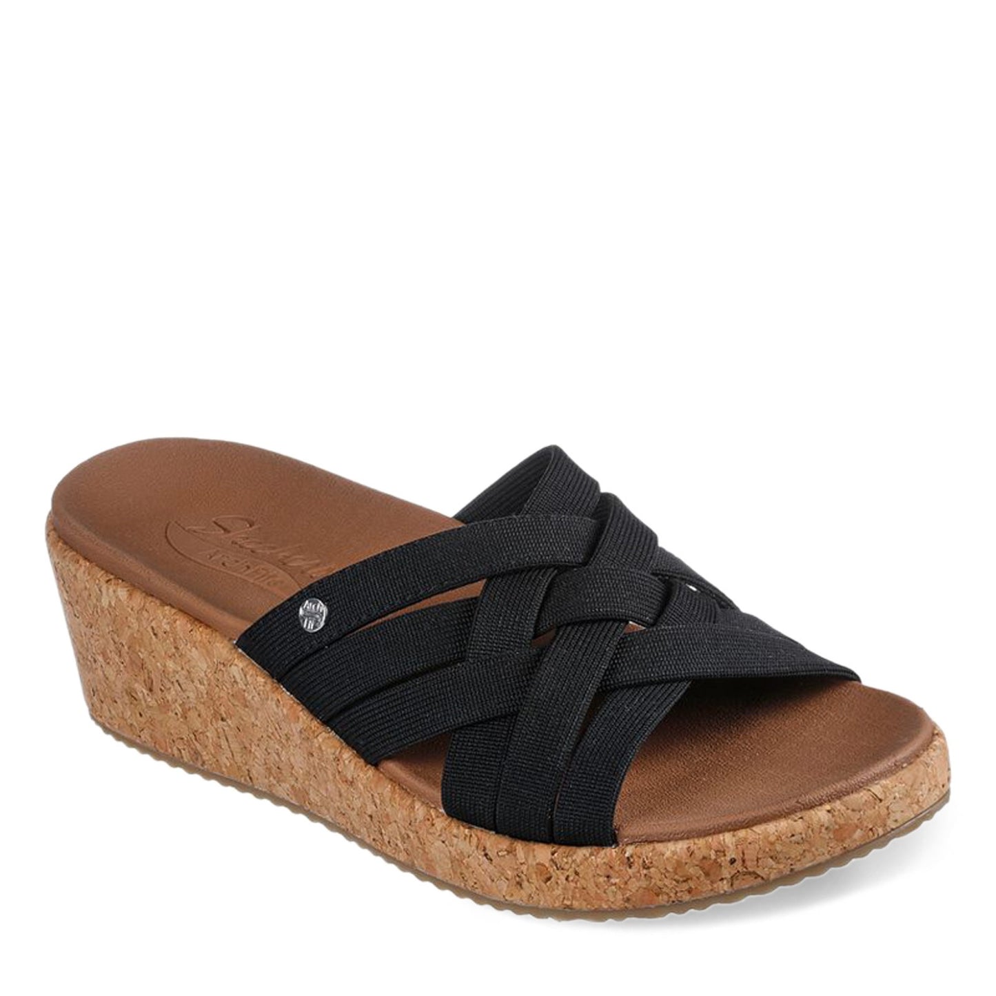 Peltz Shoes Women's Skechers Arch Fit Beverlee Sandal Black 119258-BLK