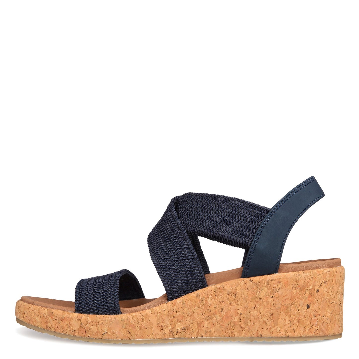 Peltz Shoes Women's Skechers Arch Fit Beverlee - Love Stays Sandal Navy 119260-NVY