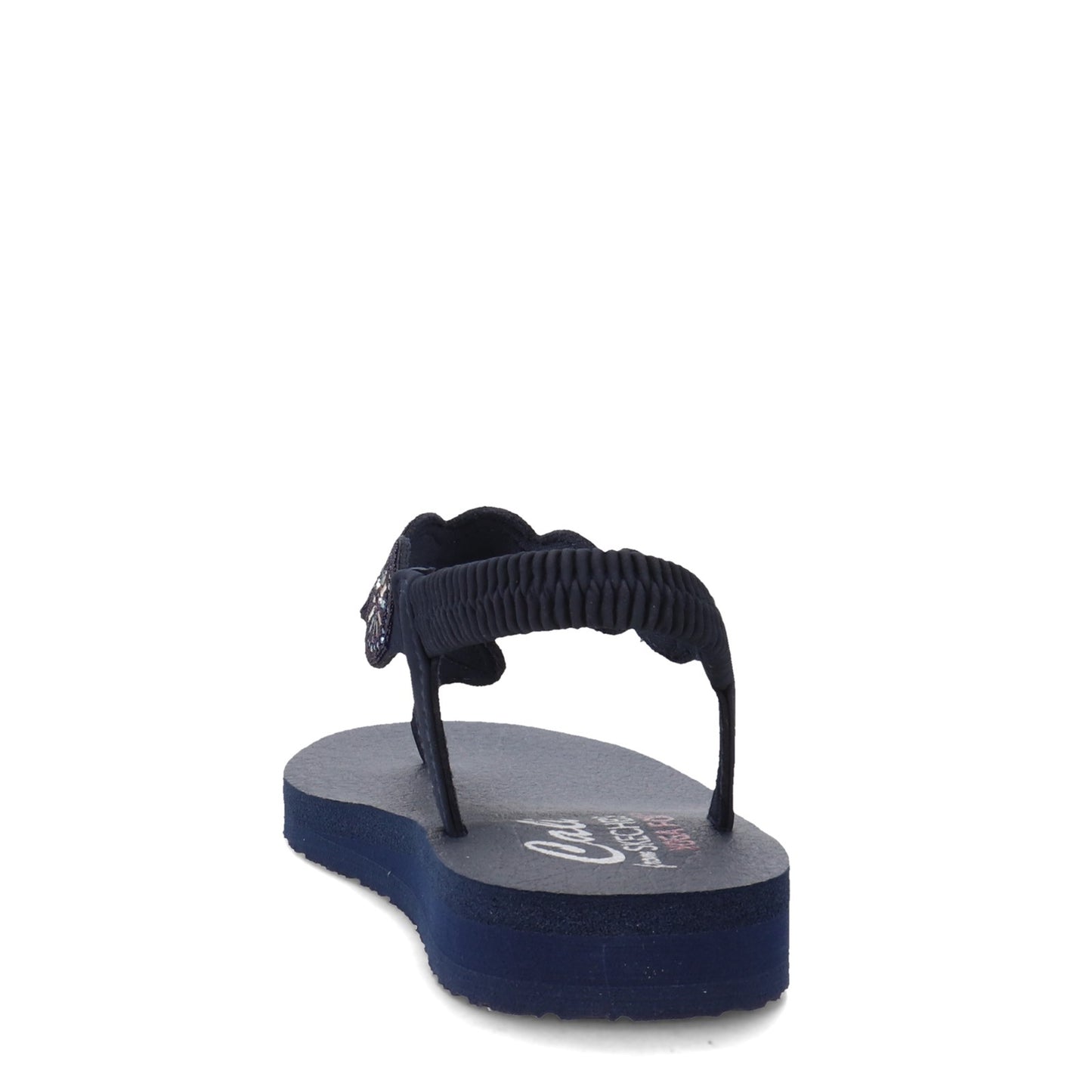 Peltz Shoes Women's Skechers Arch Fit Meditation Rhinestone Sandal Navy Multi 119291-NVMT