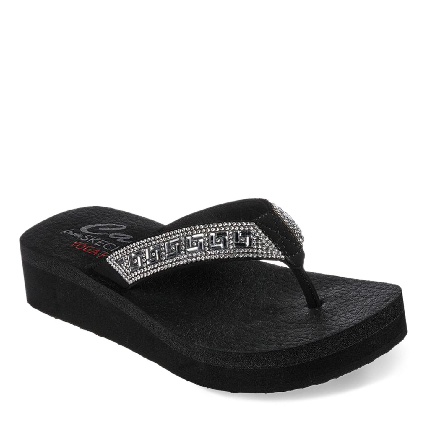 Peltz Shoes Women's Skechers Vinyasa - Geo-Queen Sandal Black 119296-BLK