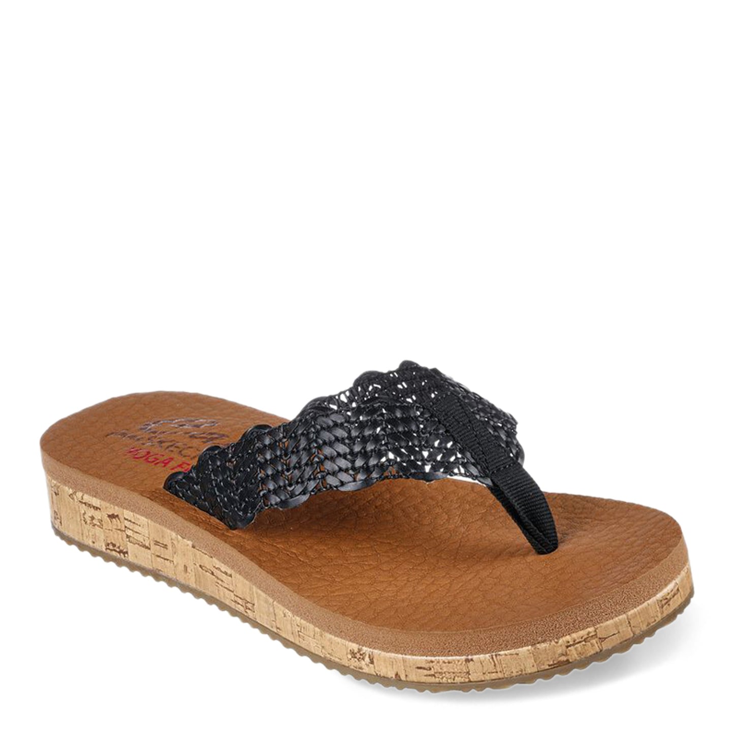 Peltz Shoes Women's Skechers Sandcomber Sandal Black 119313-BLK