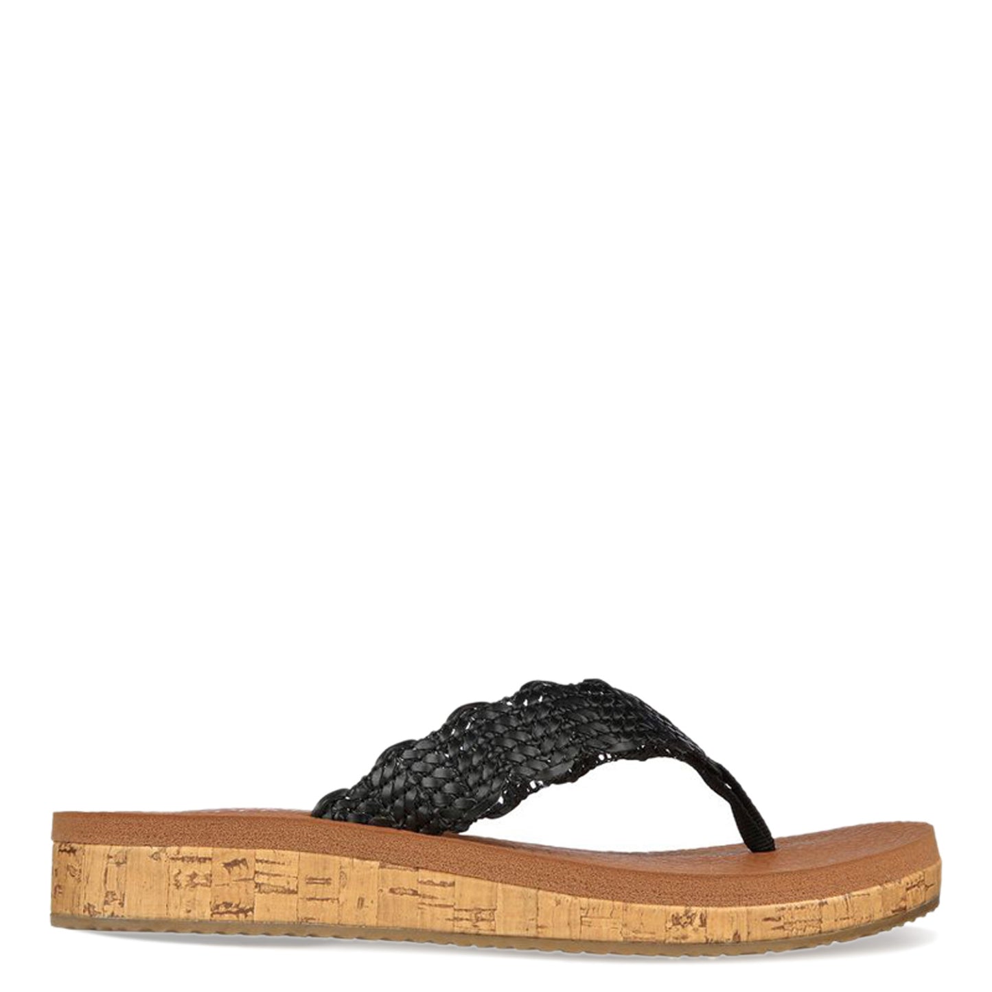 Peltz Shoes Women's Skechers Sandcomber Sandal Black 119313-BLK