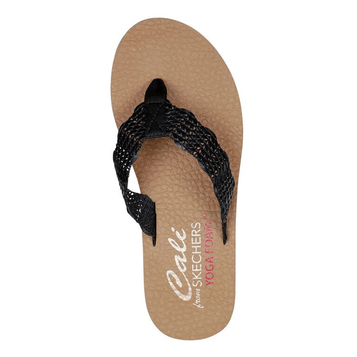 Peltz Shoes Women's Skechers Sandcomber Sandal Black 119313-BLK