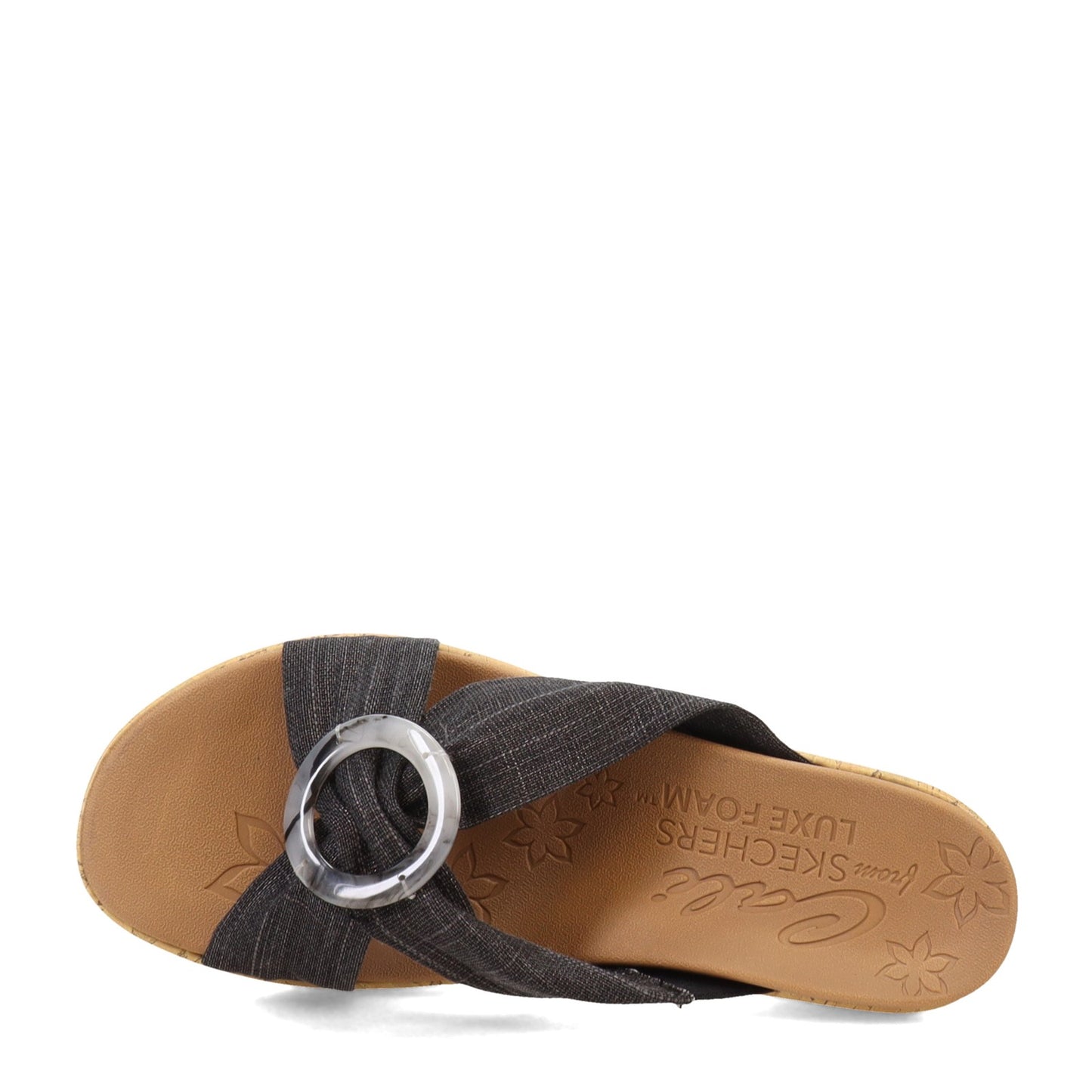 Peltz Shoes Women's Skechers Beverlee - Sail Twist Sandal Black 119327-BLK