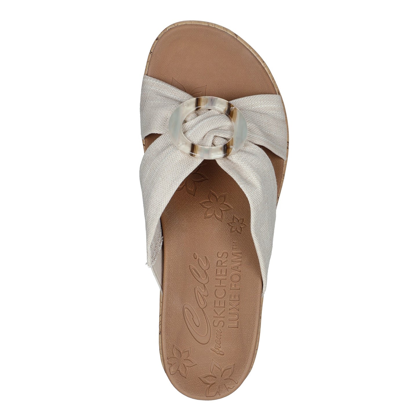 Peltz Shoes Women's Skechers Beverlee - Sail Twist Sandal Natural 119327-NAT