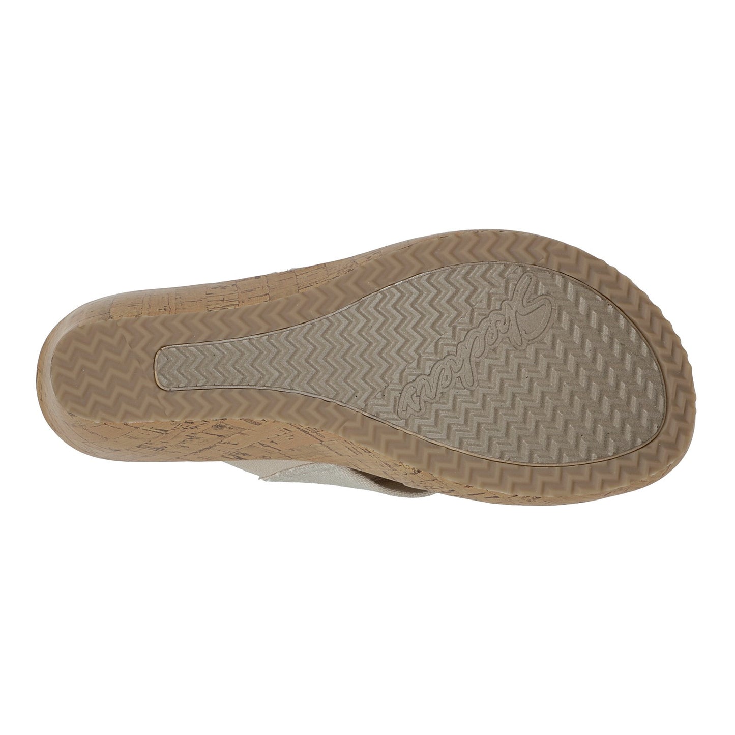 Peltz Shoes Women's Skechers Beverlee - Sail Twist Sandal Natural 119327-NAT