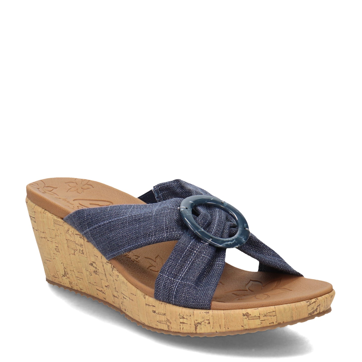 Peltz Shoes Women's Skechers Beverlee - Sail Twist Sandal NAVY 119327-NVY