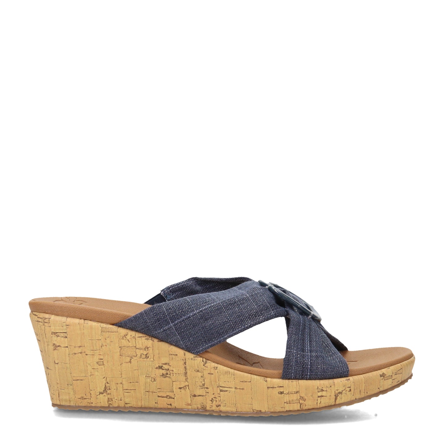 Peltz Shoes Women's Skechers Beverlee - Sail Twist Sandal NAVY 119327-NVY