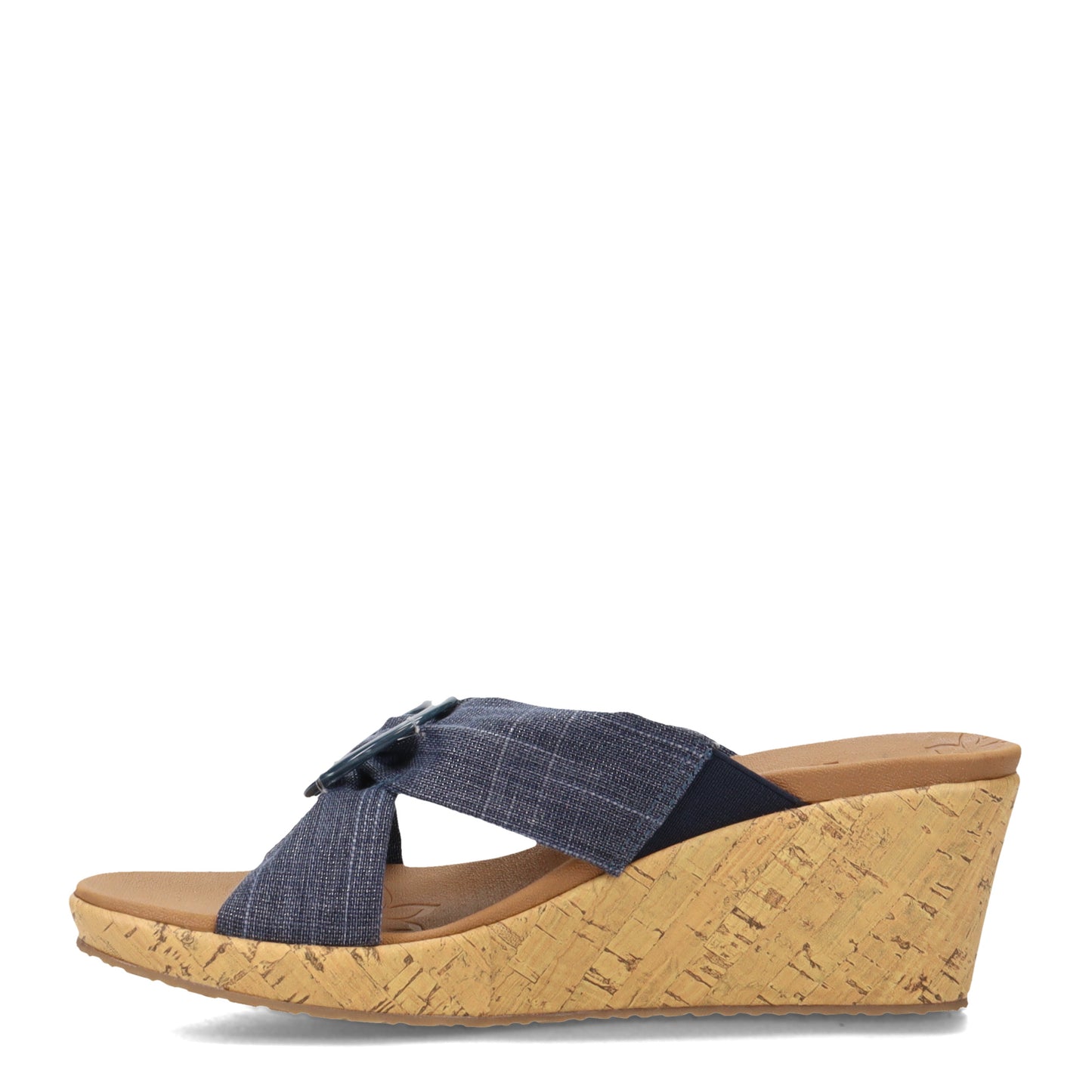 Peltz Shoes Women's Skechers Beverlee - Sail Twist Sandal NAVY 119327-NVY