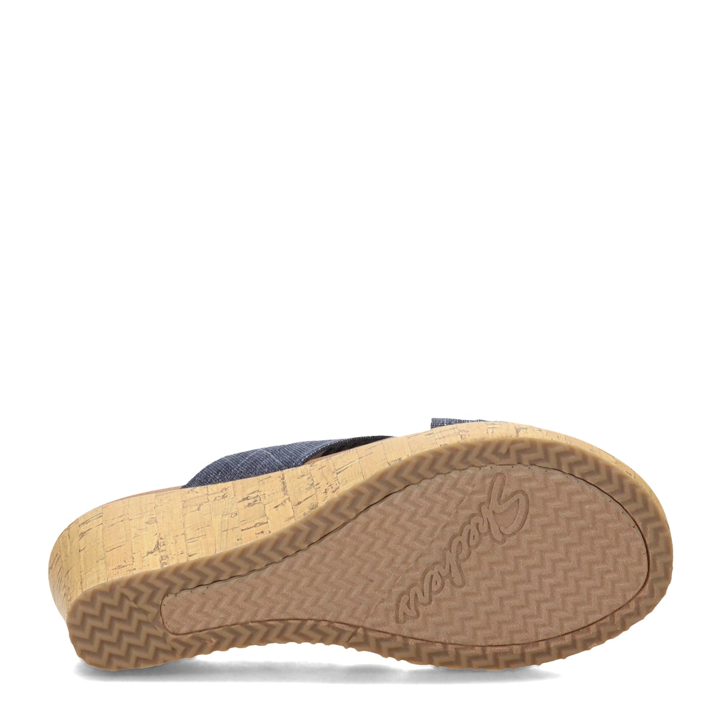 Peltz Shoes Women's Skechers Beverlee - Sail Twist Sandal NAVY 119327-NVY