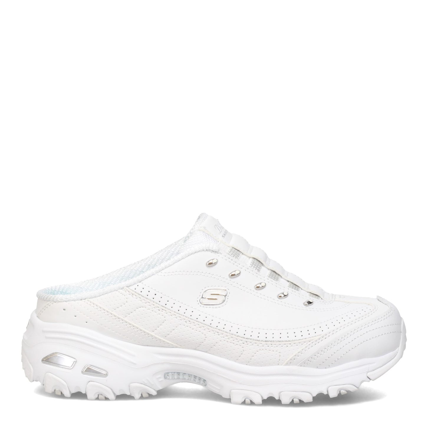 Peltz Shoes Women's Skechers D'lites - Bright Sky Sneaker WHITE SILVER 11933-WSL