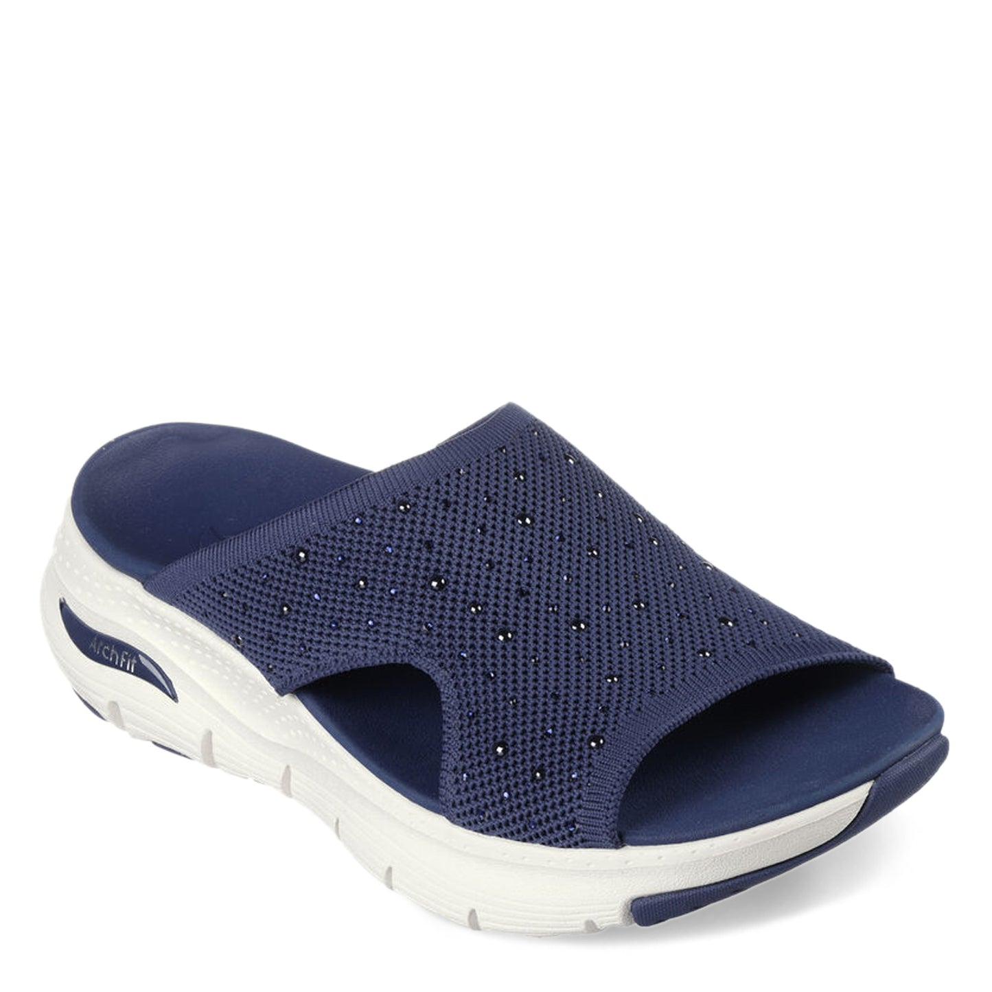 Peltz Shoes Women's Skechers Cali Arch Fit - Sweet Monet Sandal Navy 119449-NVY