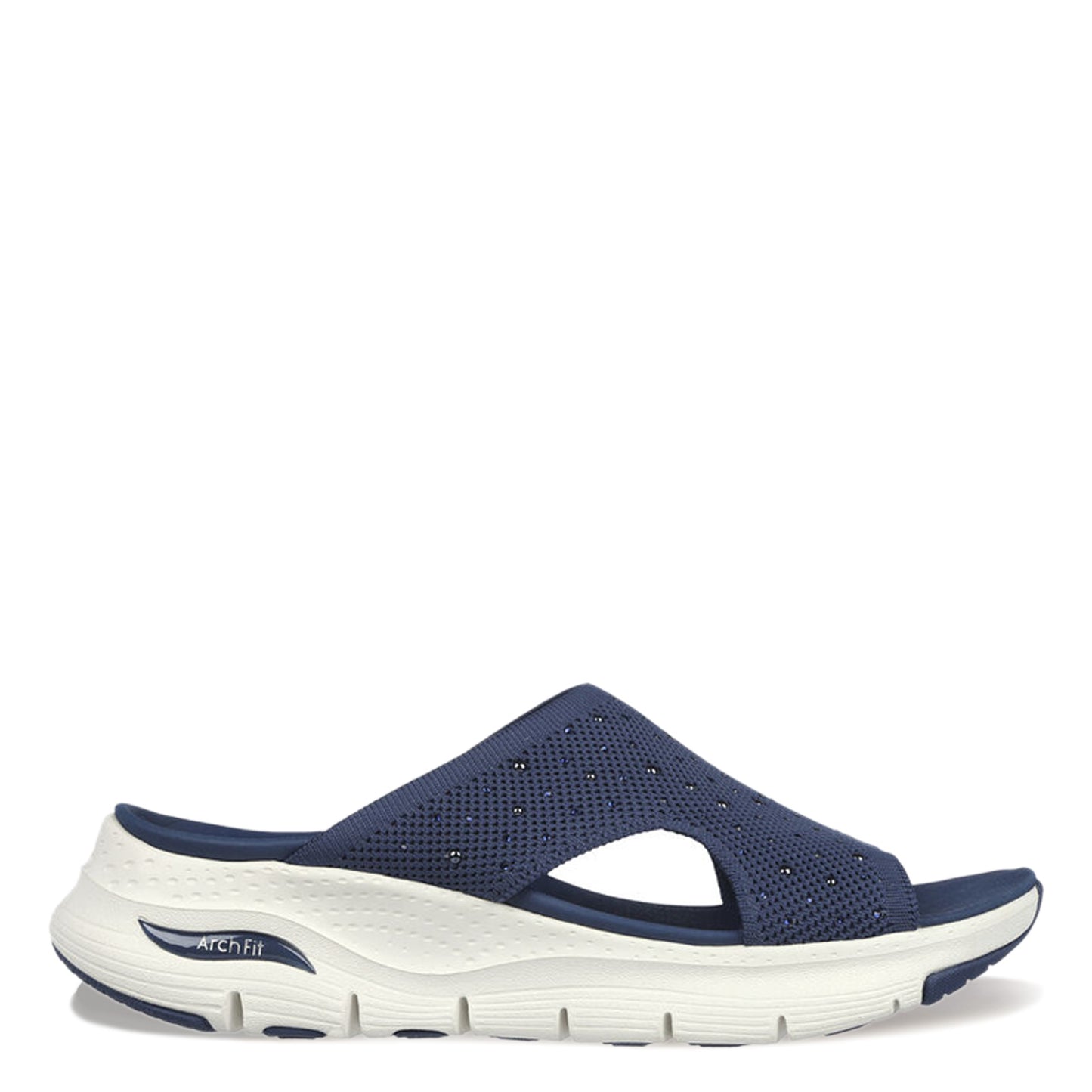 Peltz Shoes Women's Skechers Cali Arch Fit - Sweet Monet Sandal Navy 119449-NVY
