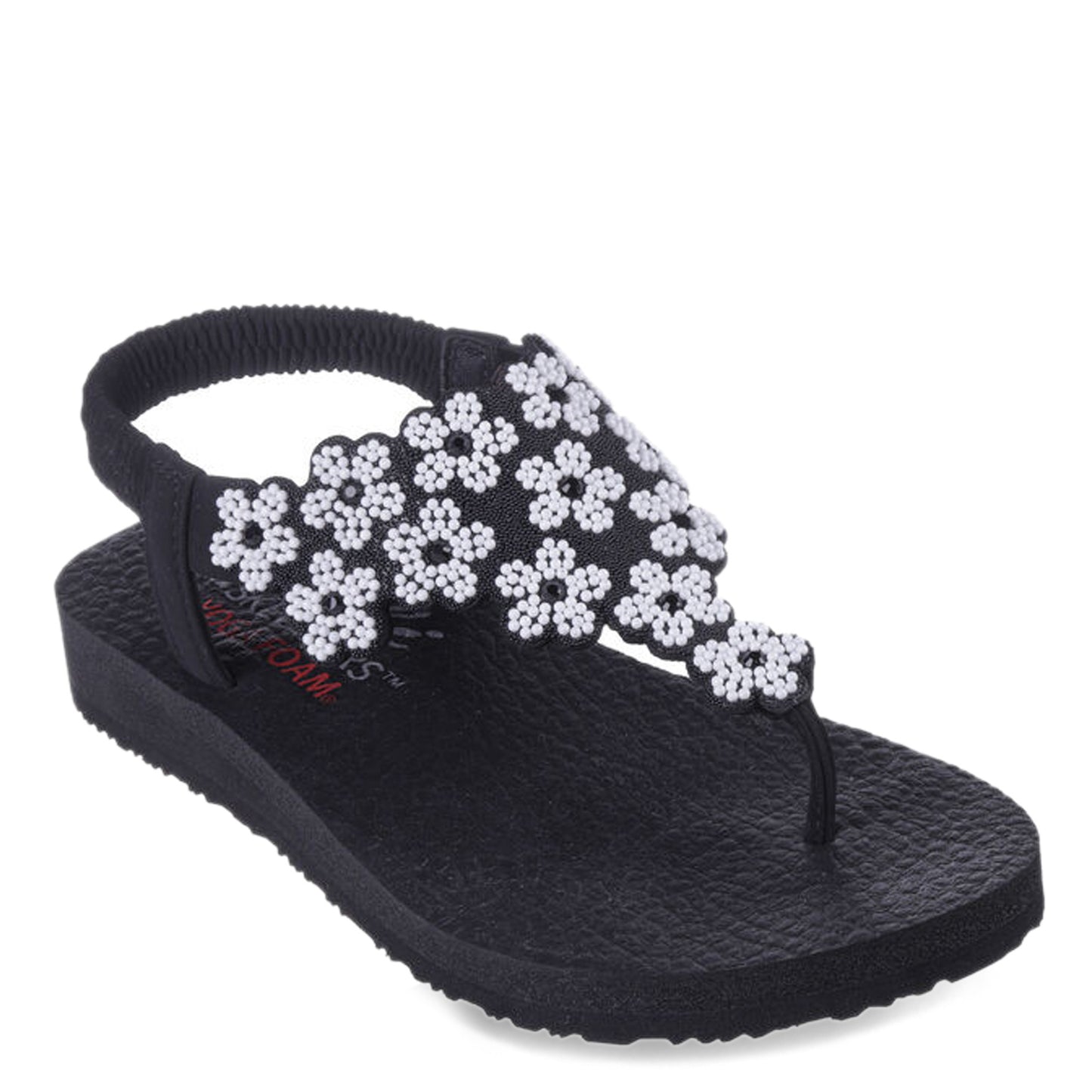 Peltz Shoes Women's Skechers Meditation - Pearly Thing Sandal black 119657-BLK