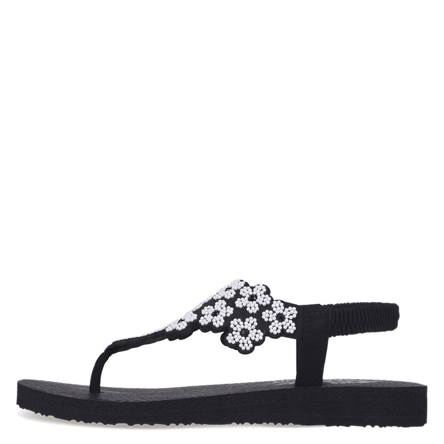 Peltz Shoes Women's Skechers Meditation - Pearly Thing Sandal black 119657-BLK