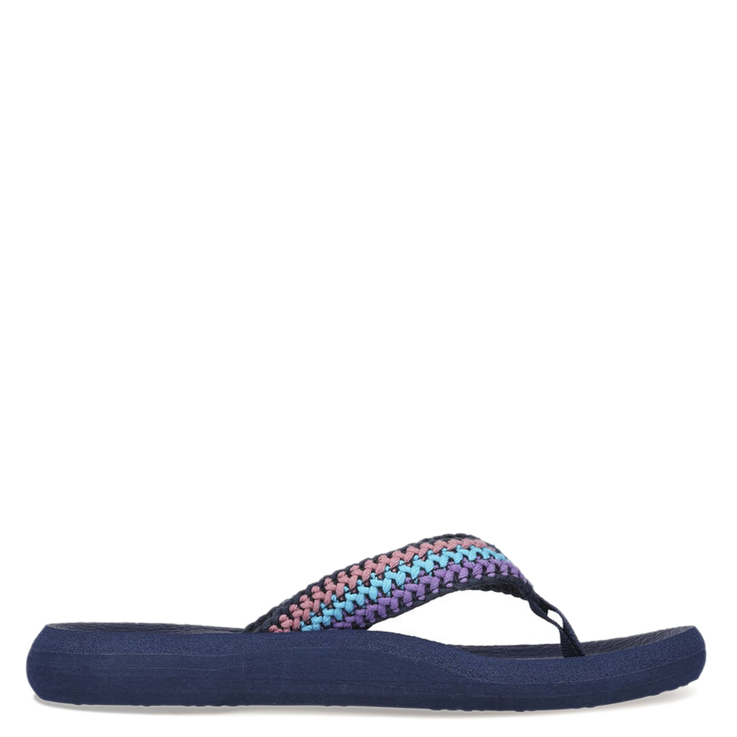 Peltz Shoes Women's Skechers Relaxed Fit: Asana - Bloom Crush Sandal NAVY 119698-NVMT