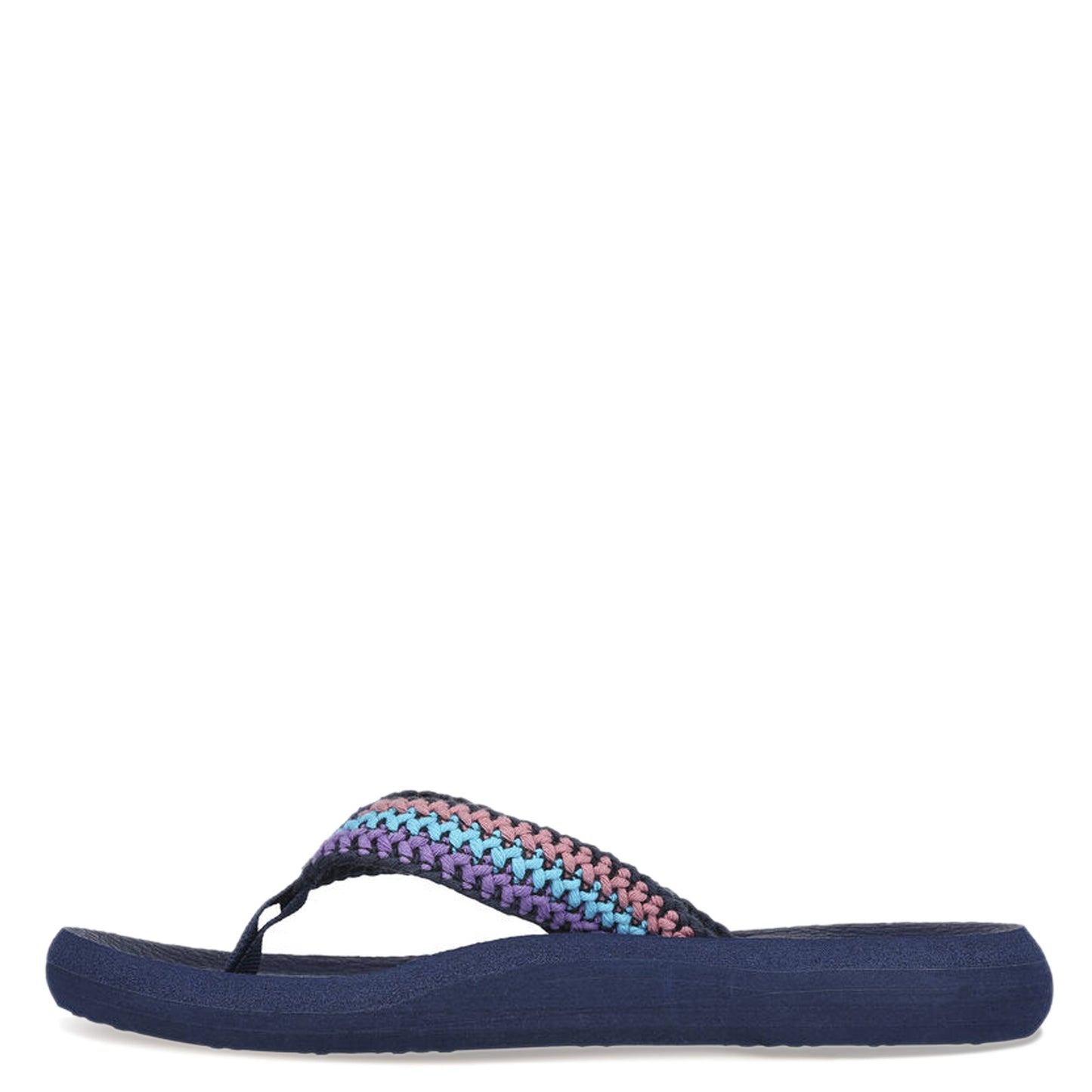 Peltz Shoes Women's Skechers Relaxed Fit: Asana - Bloom Crush Sandal NAVY 119698-NVMT