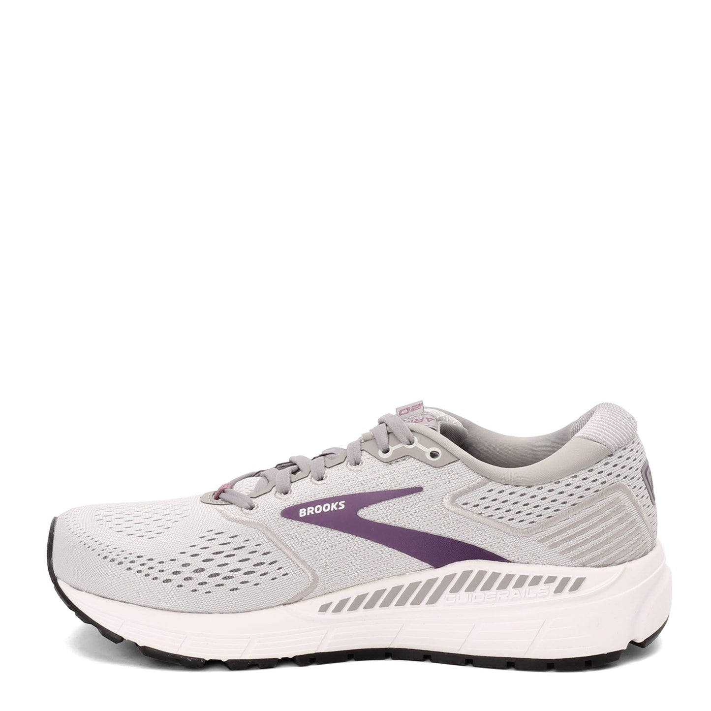 Peltz Shoes Women's Brooks Ariel 20 Running Shoe Oyster/Alloy/Grape 120315-1B-009