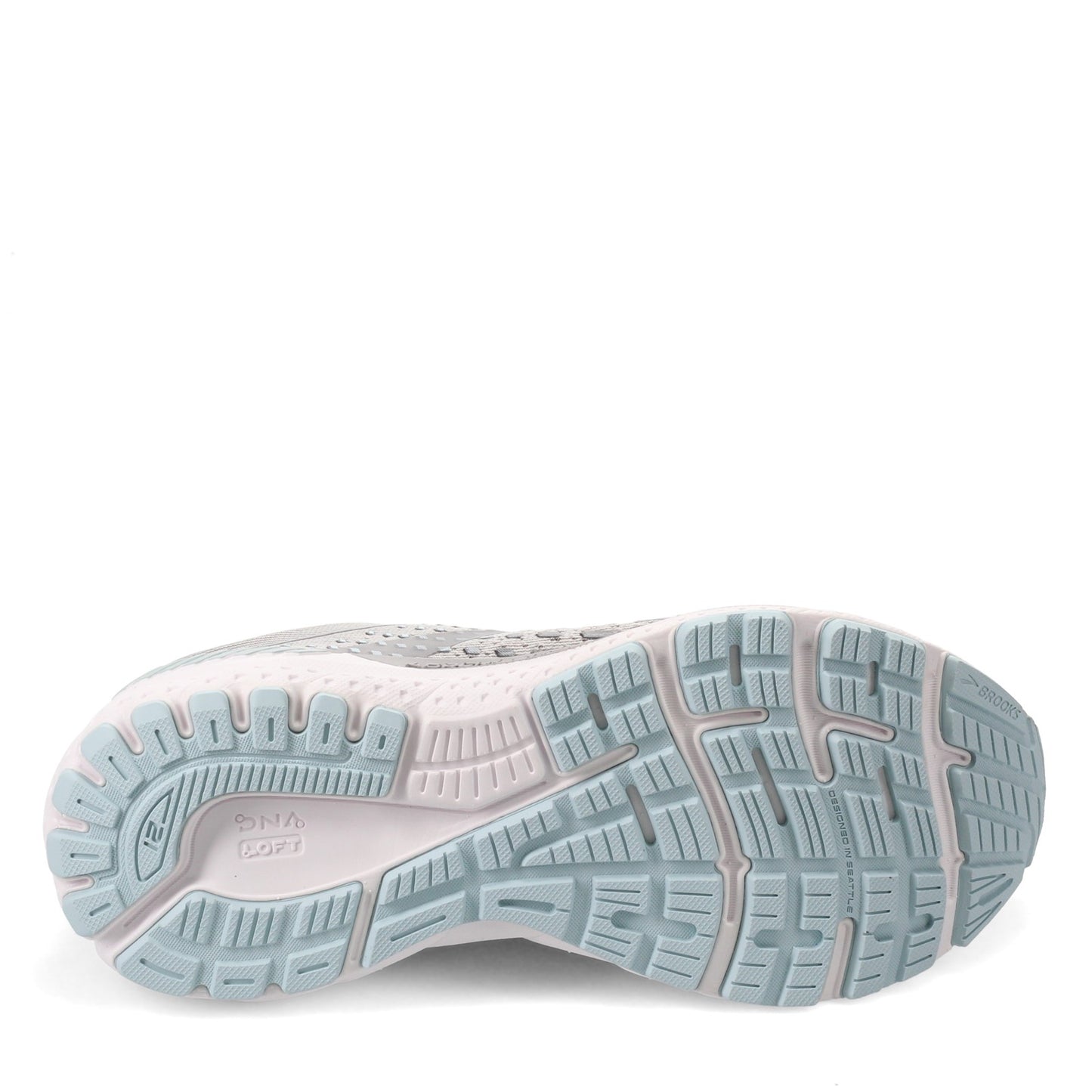 Peltz Shoes Women's Brooks Adrenaline GTS 21 Running - Narrow Width Oyster/Alloy/Blue 120329 2A 061