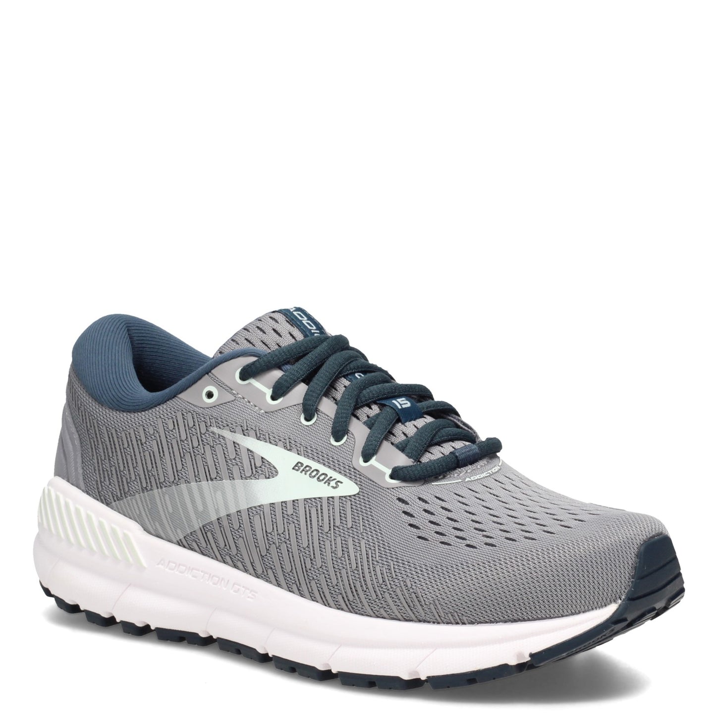 Peltz Shoes Women's Brooks Addiction GTS 15 Running Shoe Grey/Navy 120352 1B 099