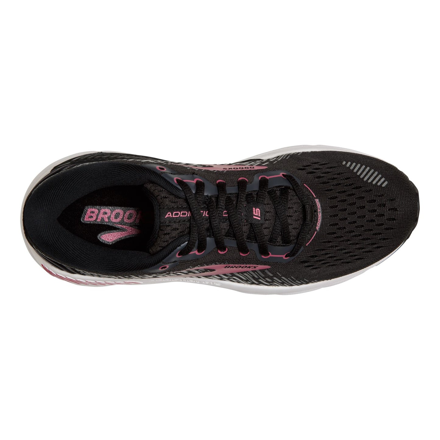 Peltz Shoes Women's Brooks Addiction GTS 15 Running Shoe Black/Ebony 120352 1B 088