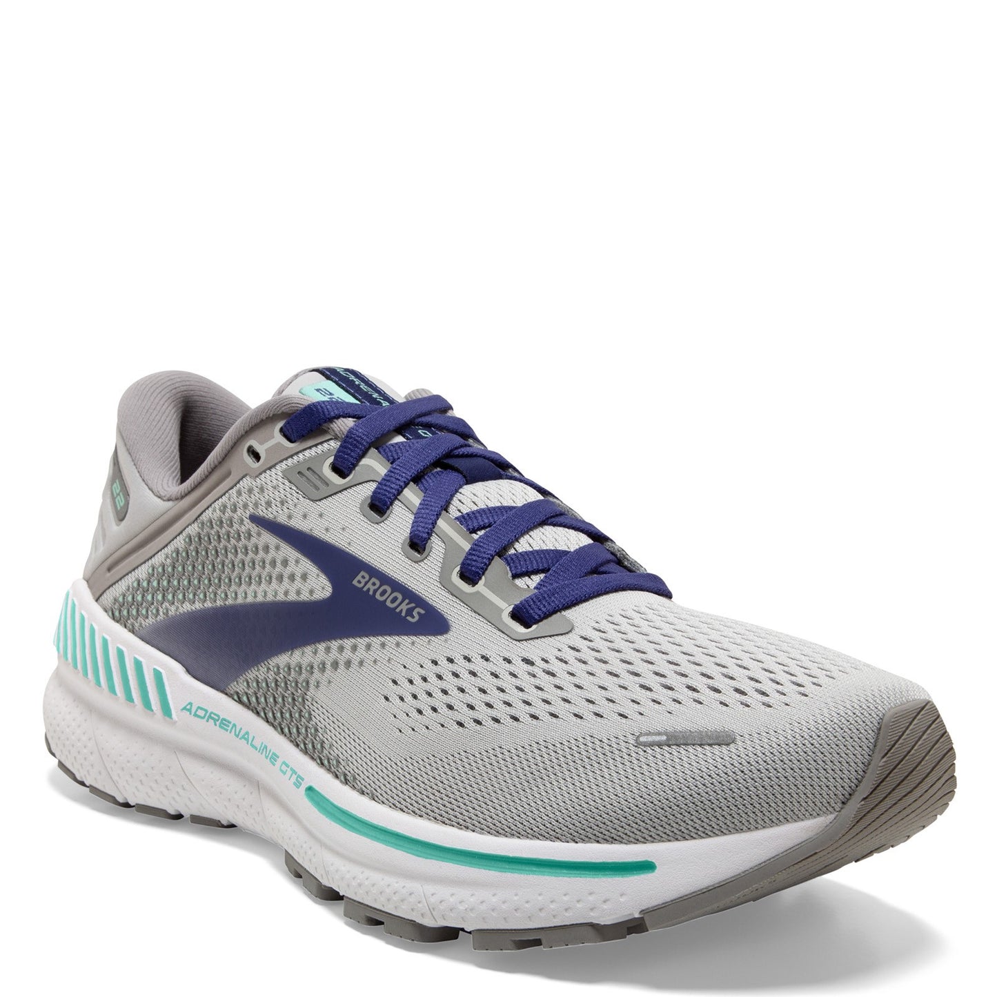 Peltz Shoes Women's Brooks Adrenaline GTS 22 Running Shoe Alloy/Blue 120353 1B 045