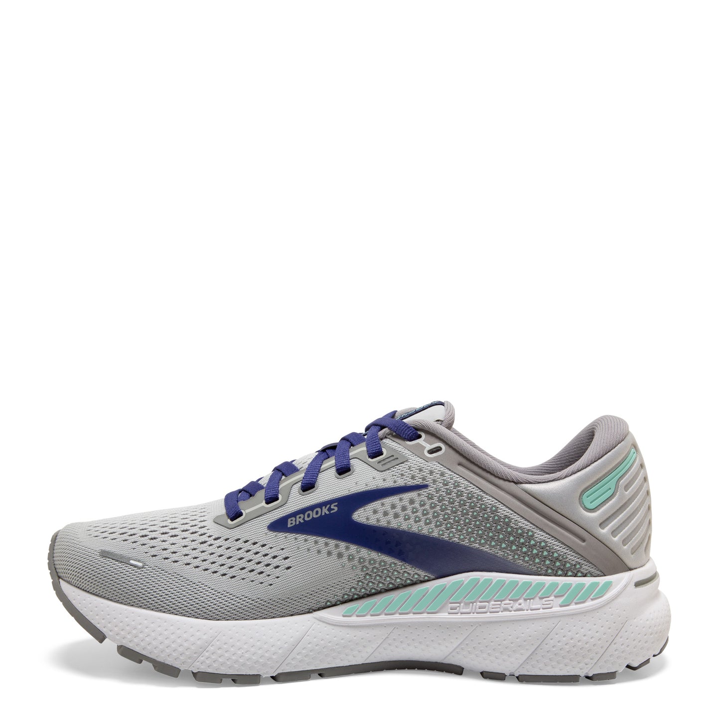 Peltz Shoes Women's Brooks Adrenaline GTS 22 Running Shoe Alloy/Blue 120353 1B 045
