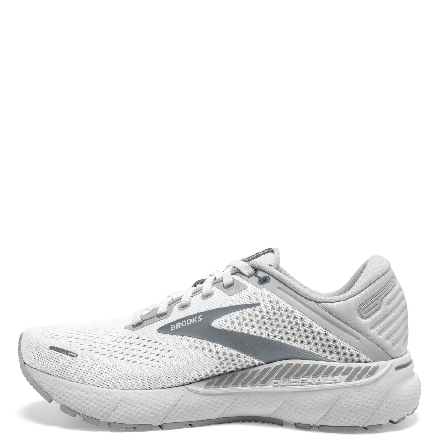 Peltz Shoes Women's Brooks Adrenaline GTS 22 Running Shoe White/Grey 120353 1B 134