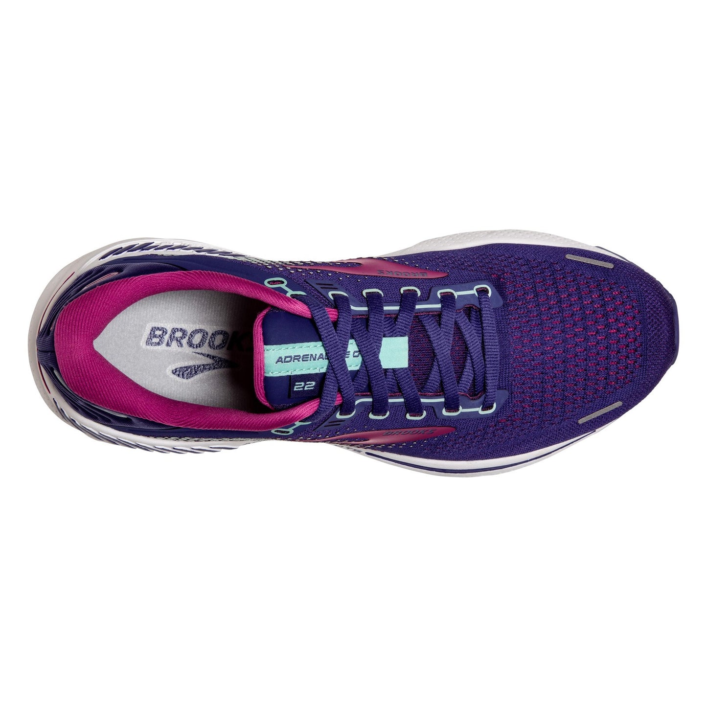 Peltz Shoes Women's Brooks Adrenaline GTS 22 Running Shoe Navy/Pink 120353 1B 403
