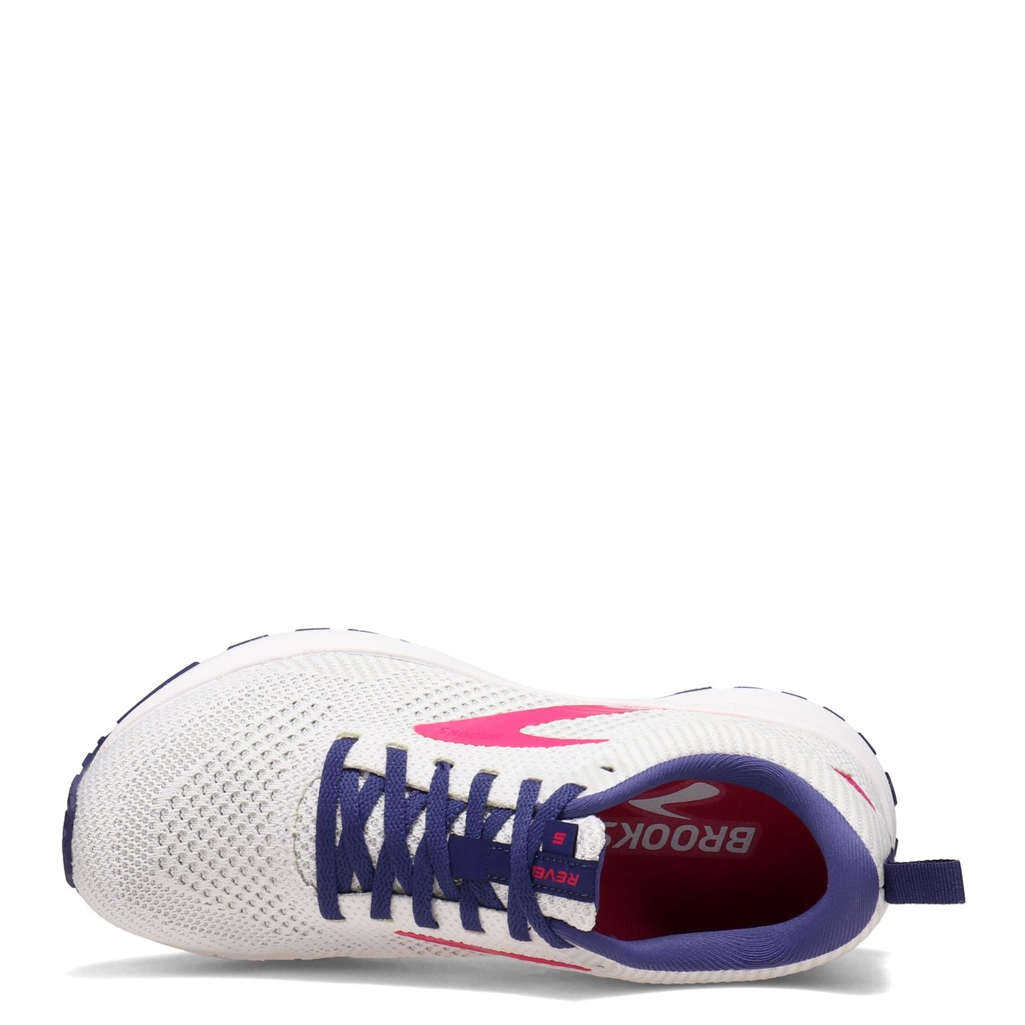 Peltz Shoes Women's Brooks Revel 5 Running Shoe White/Navy/Pink 120361 1B 193