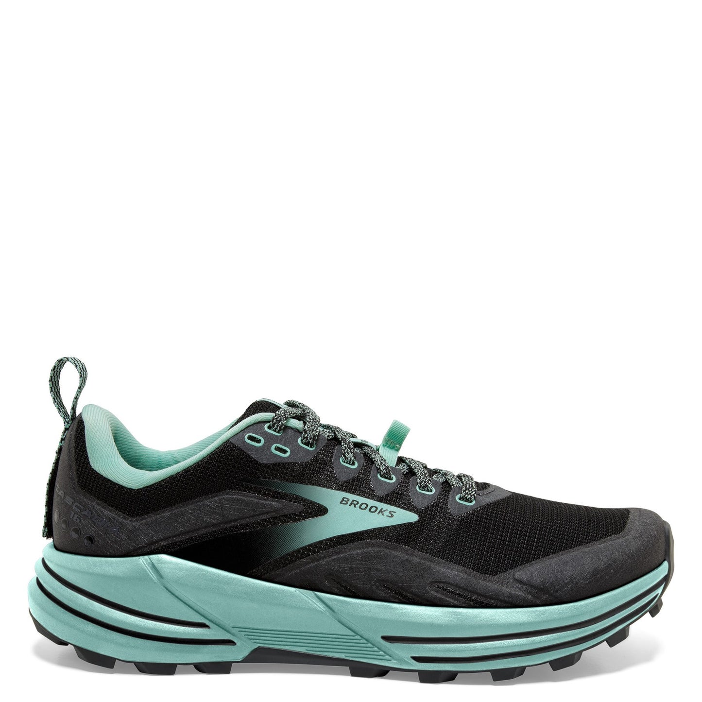 Peltz Shoes Women's Brooks Cascadia 16 Trail Running Shoe Black/Ebony/Yucca 120363 1B 049