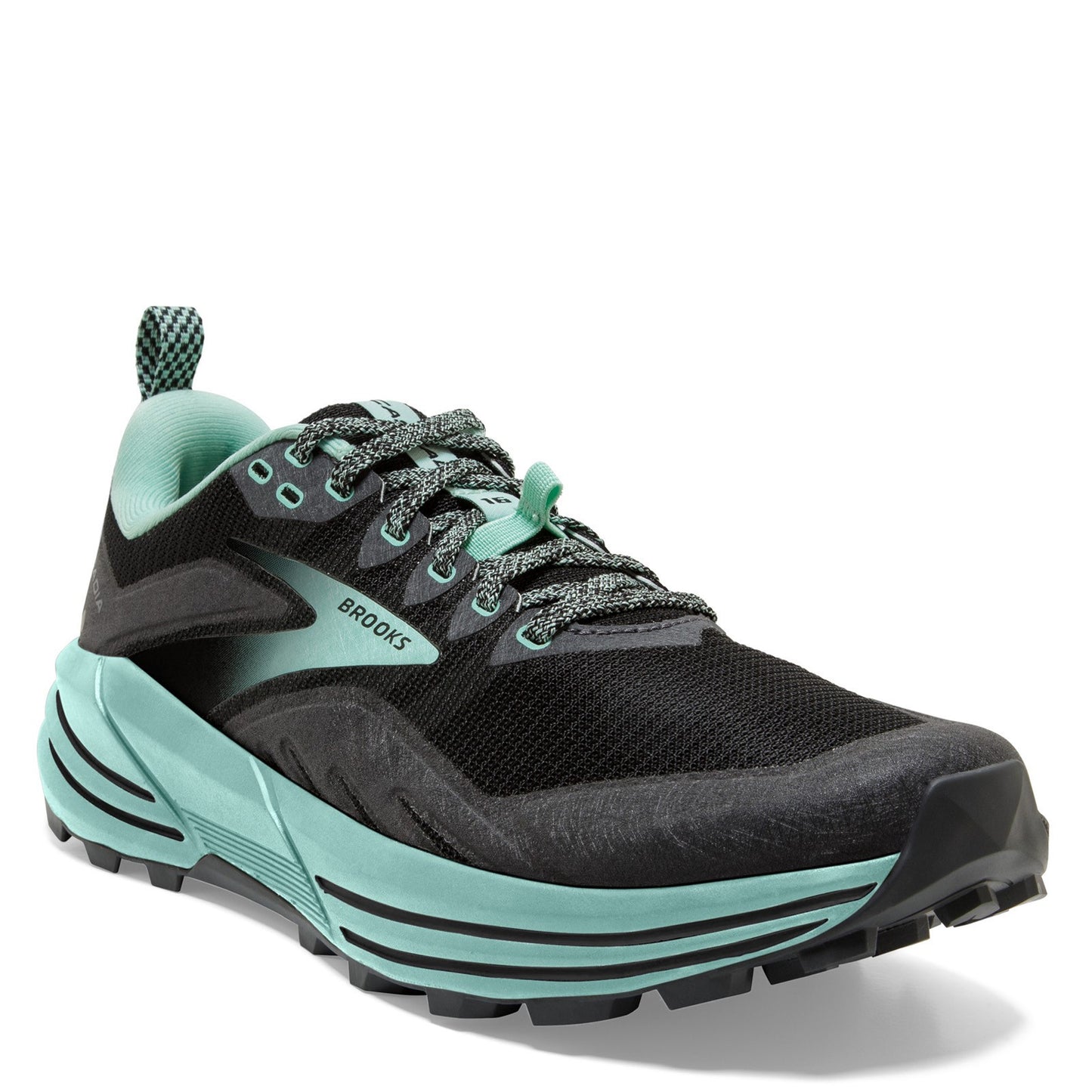 Peltz Shoes Women's Brooks Cascadia 16 Trail Running Shoe - Wide Width Black/Ebony/Yucca 120363 1D 049