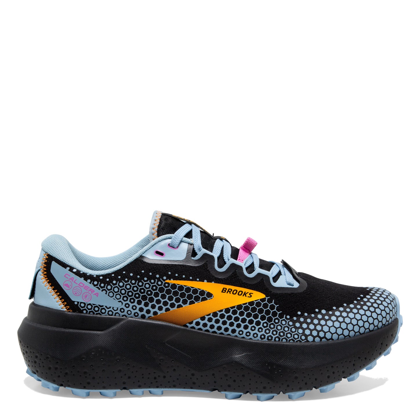 Peltz Shoes Women's Brooks Caldera 6 Trail Running Shoe Black/Blue/Yellow 120366 1B 096