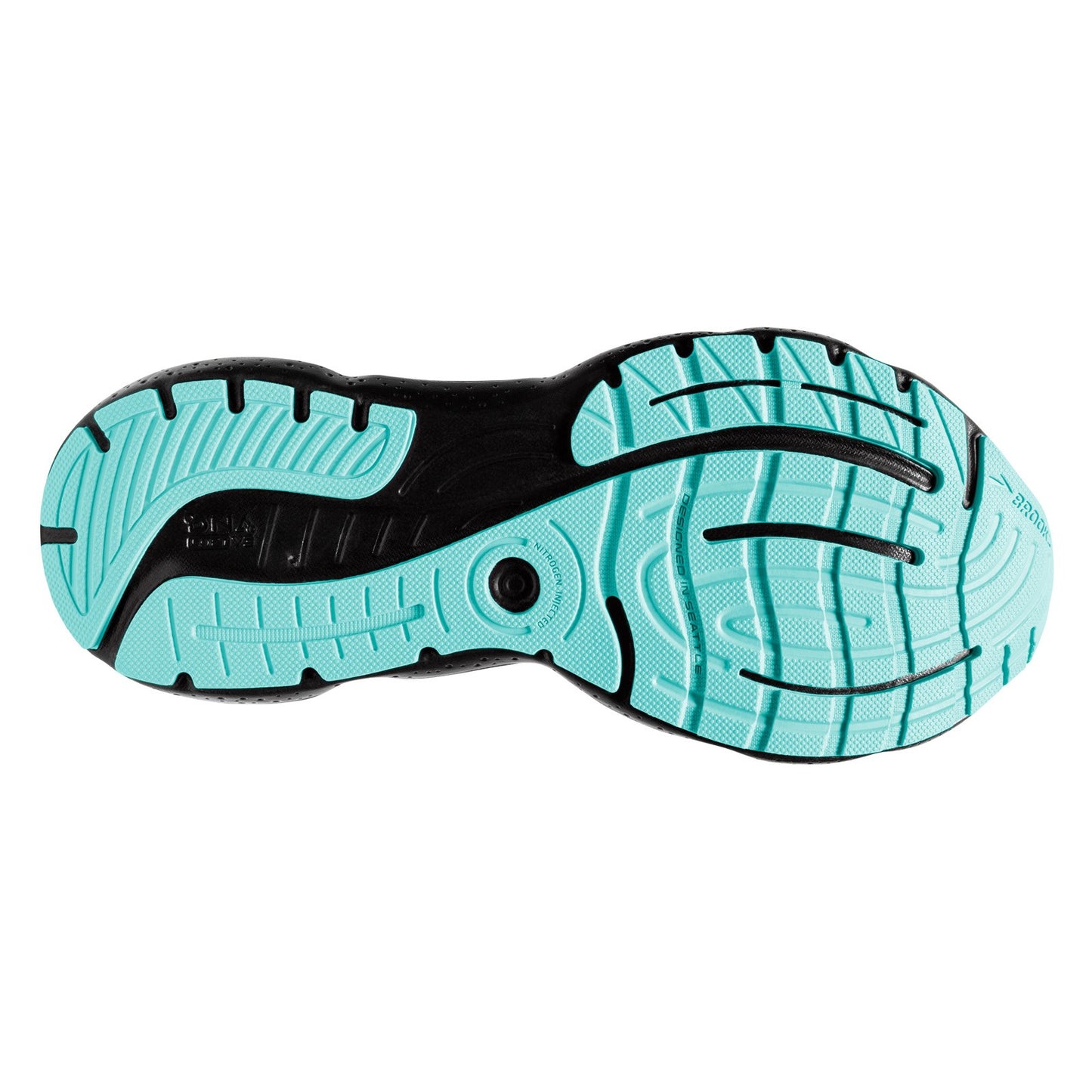 Peltz Shoes Women's Brooks Glycerin 20 Running Shoe Black/Blue/Pink 120369 1B 005