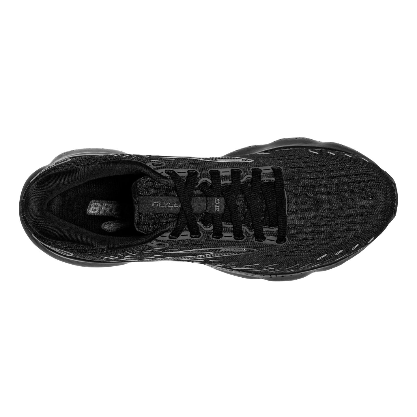 Peltz Shoes Women's Brooks Glycerin 20 Running Shoe Black/Black/Ebony 120369 1B 020