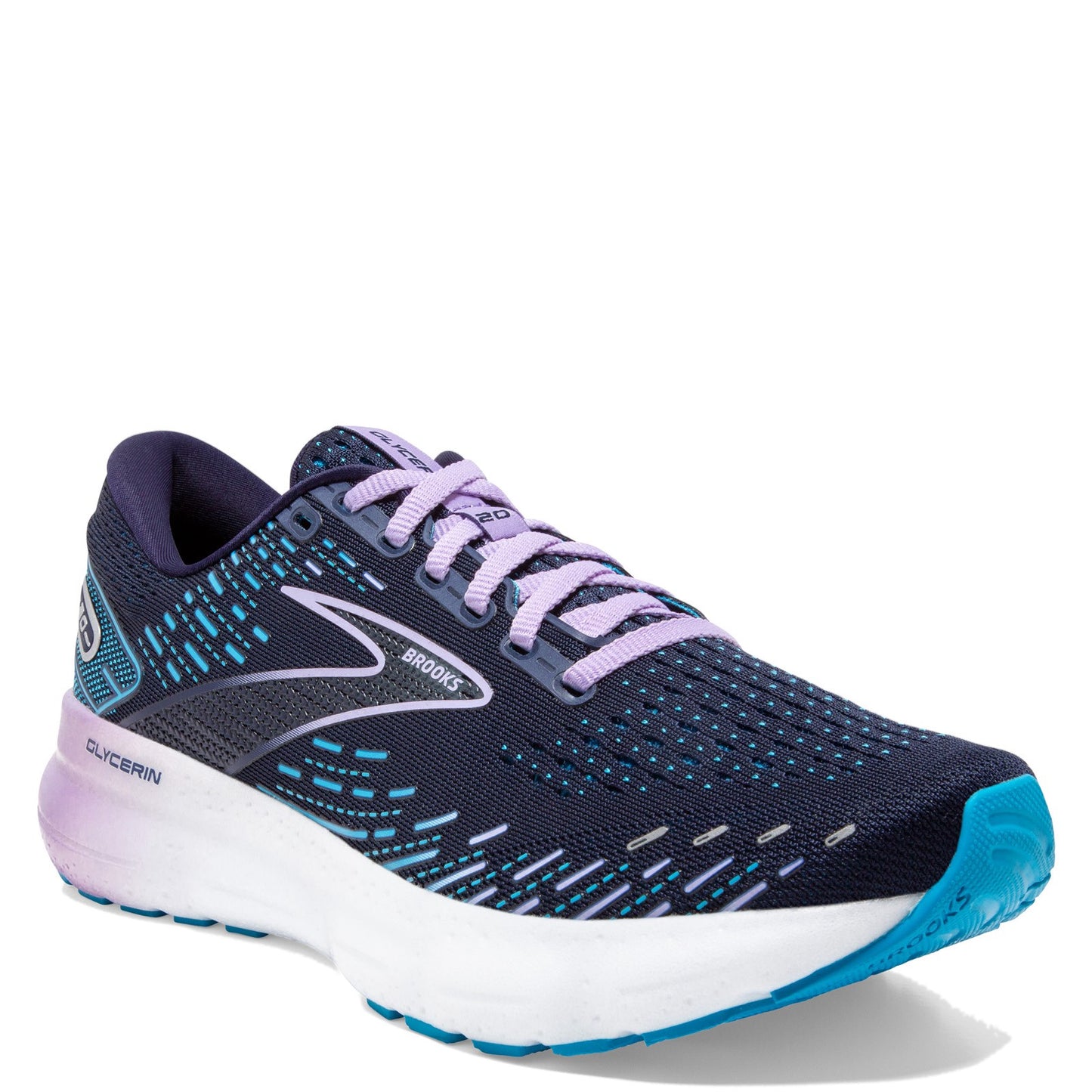 Peltz Shoes Women's Brooks Glycerin 20 Running Shoe Peacoat/Ocean 120369 1B 499
