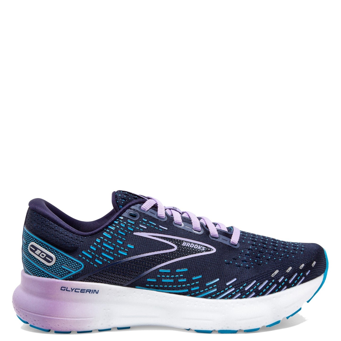 Peltz Shoes Women's Brooks Glycerin 20 Running Shoe Peacoat/Ocean 120369 1B 499