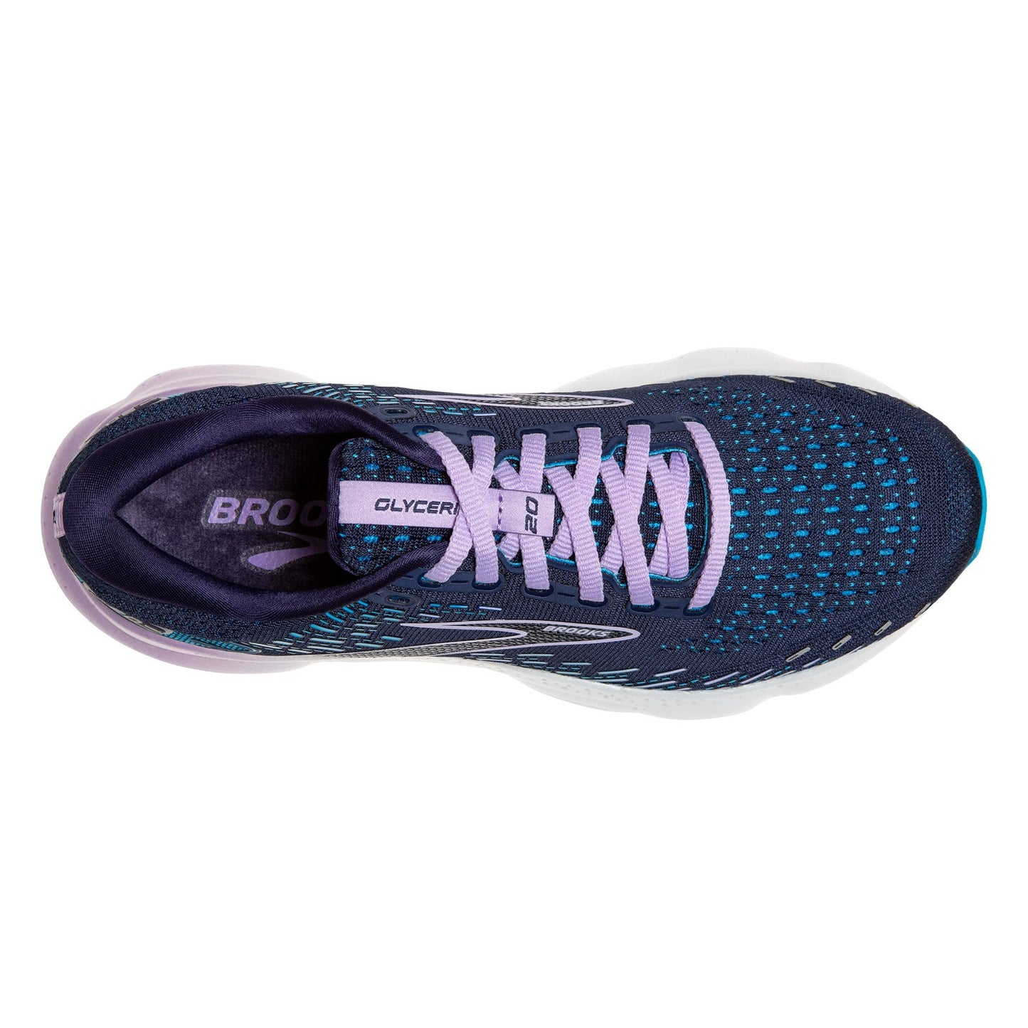 Peltz Shoes Women's Brooks Glycerin 20 Running Shoe Peacoat/Ocean 120369 1B 499