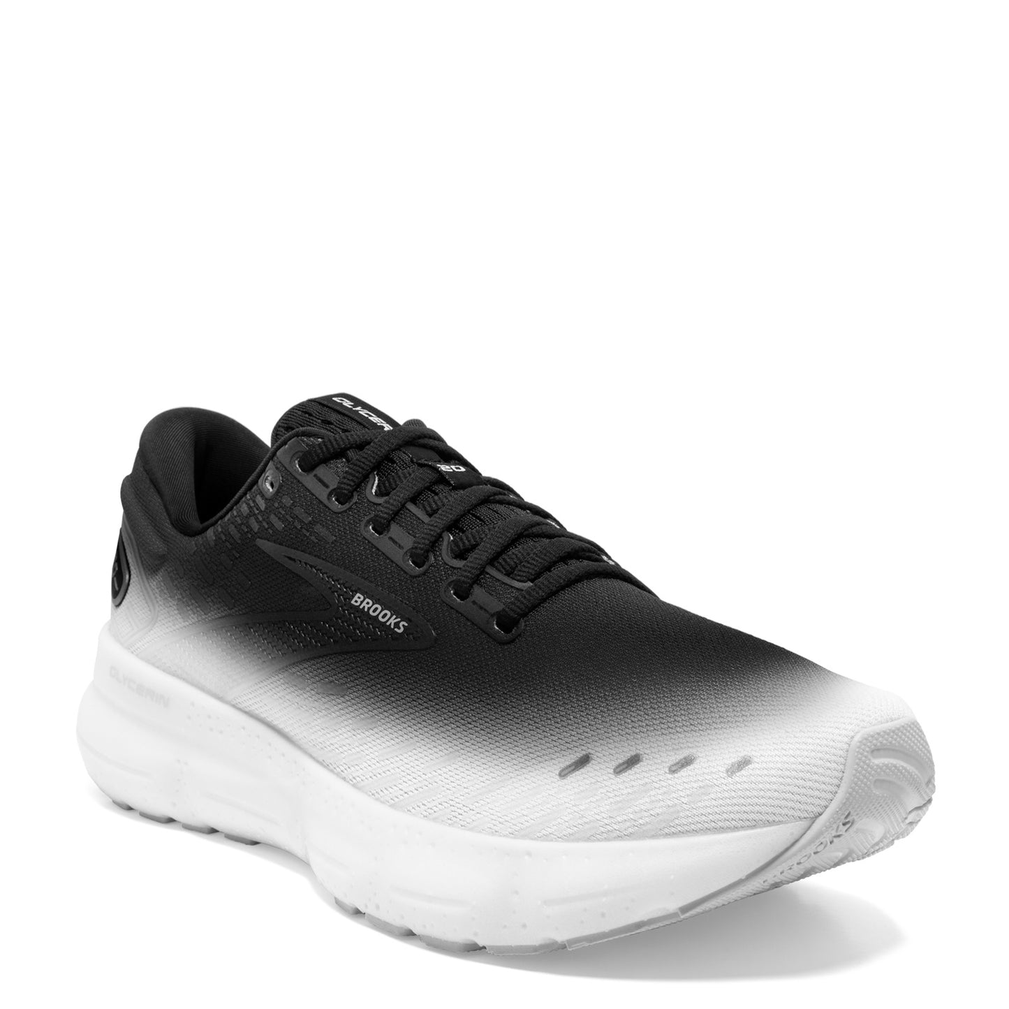 Peltz Shoes Women's Brooks Glycerin 20 Running Shoe BLACK WHITE FADE 1203691B075