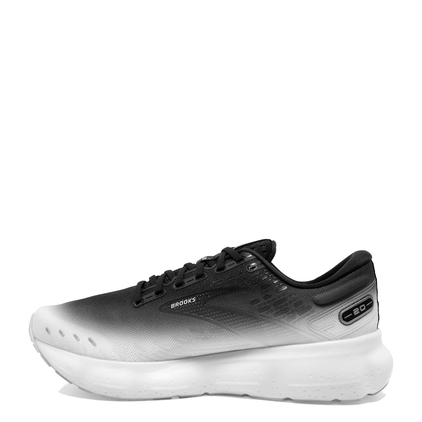 Peltz Shoes Women's Brooks Glycerin 20 Running Shoe BLACK WHITE FADE 1203691B075