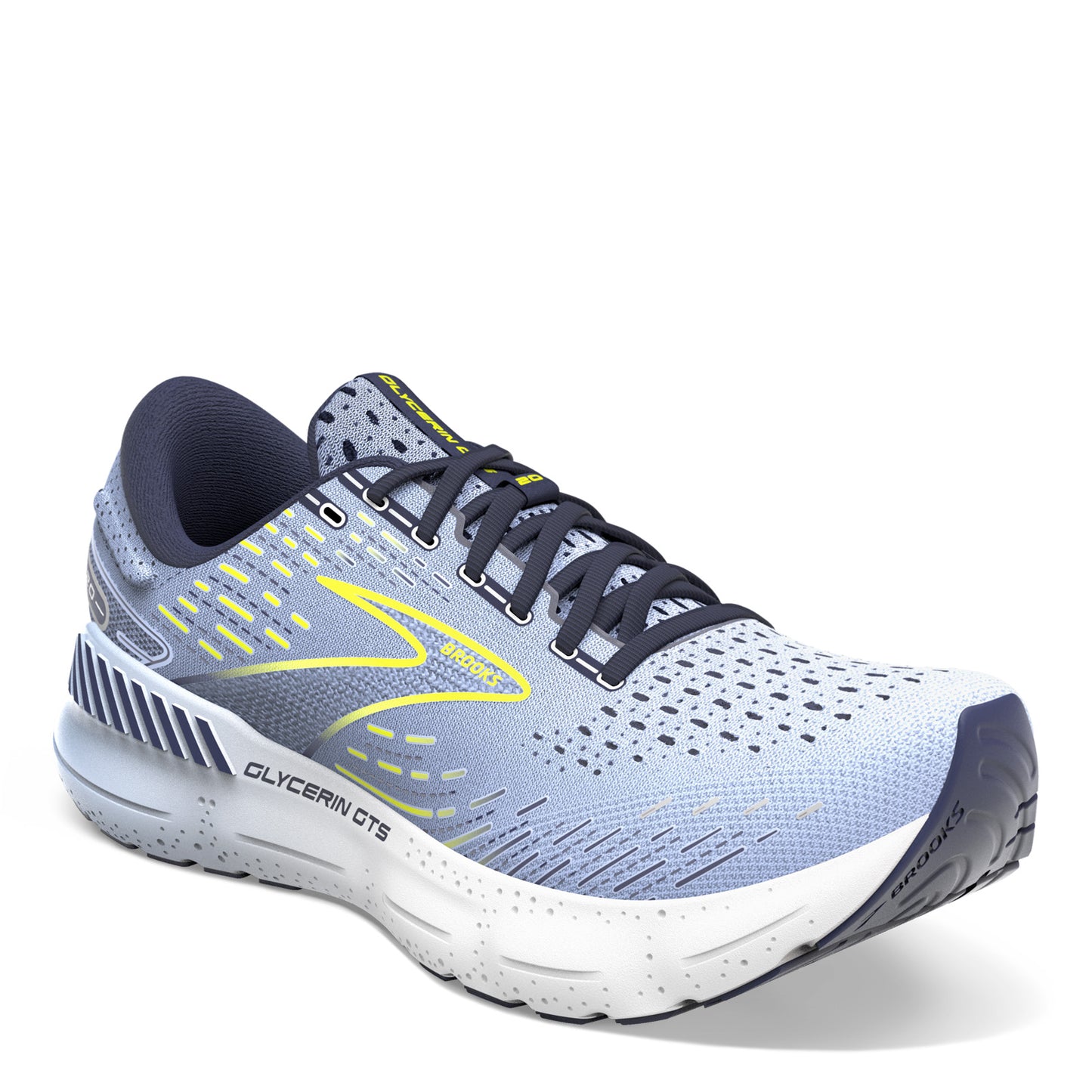 Peltz Shoes Women's Brooks Glycerin GTS 20 Running Shoe Light Blue/Peacoat 120370 1B 416