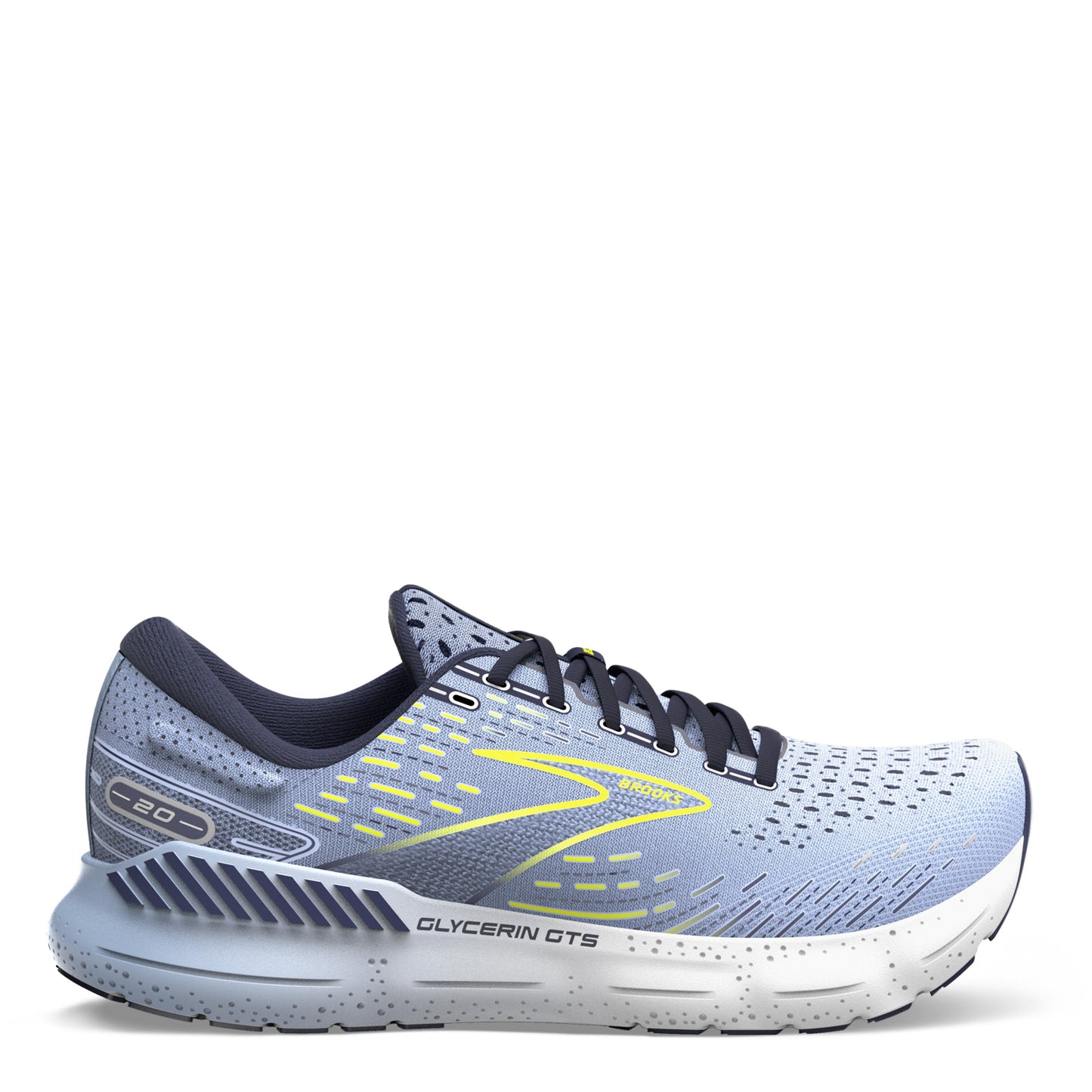 Peltz Shoes Women's Brooks Glycerin GTS 20 Running Shoe Light Blue/Peacoat 120370 1B 416