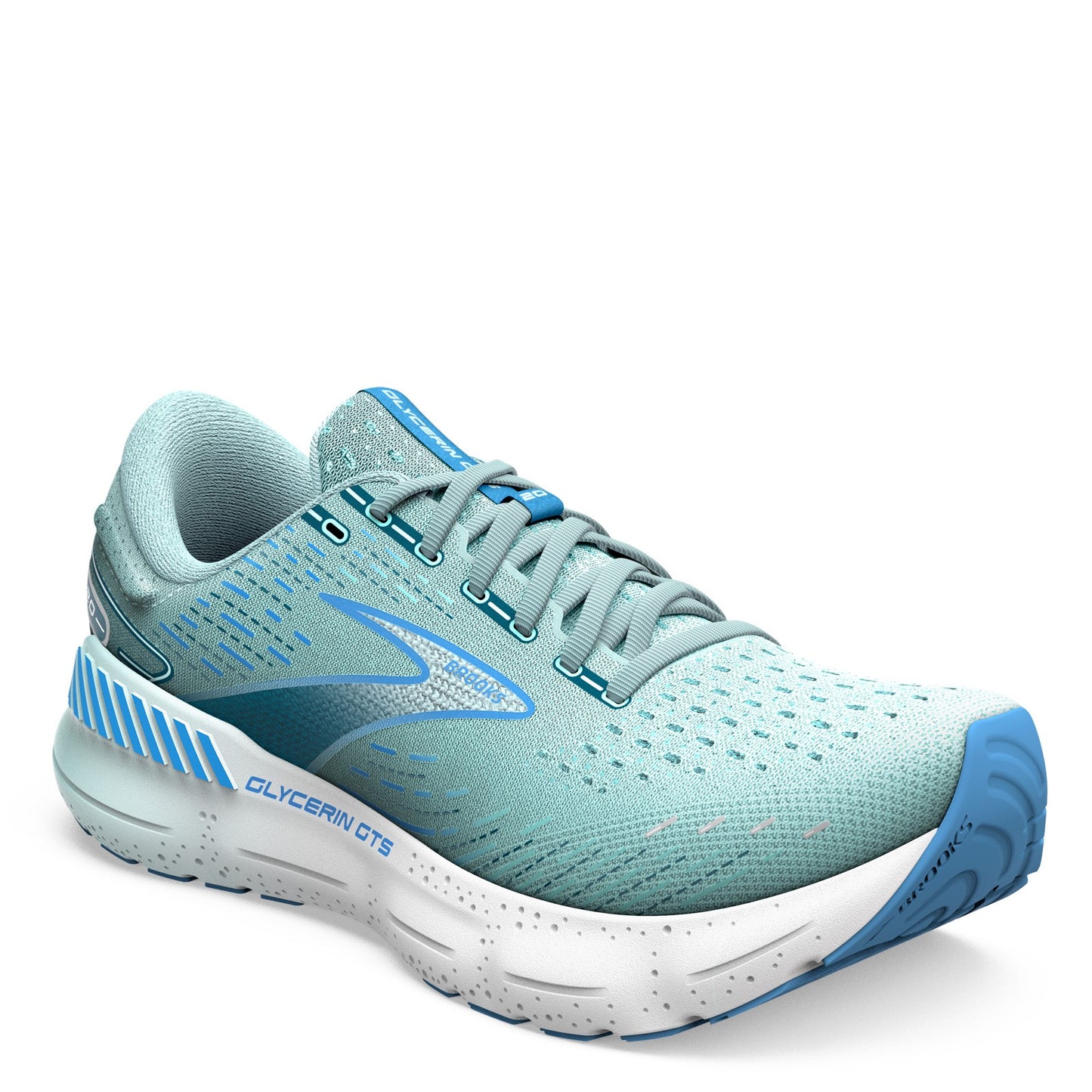 Peltz Shoes Women's Brooks Glycerin GTS 20 Running Shoe Blue Multi 120370 1B 494