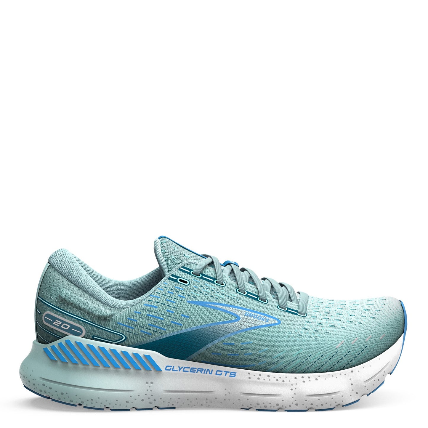 Peltz Shoes Women's Brooks Glycerin GTS 20 Running Shoe Blue Multi 120370 1B 494